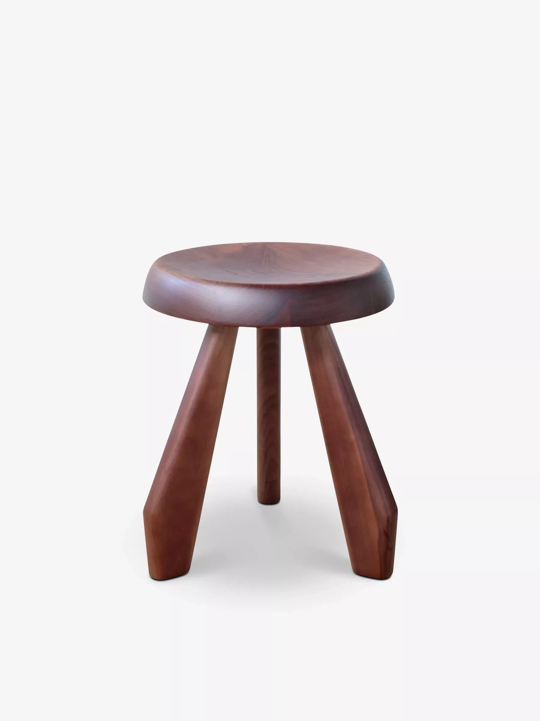 Charlotte Perriand Tabouret Meribel Stool in Walnut