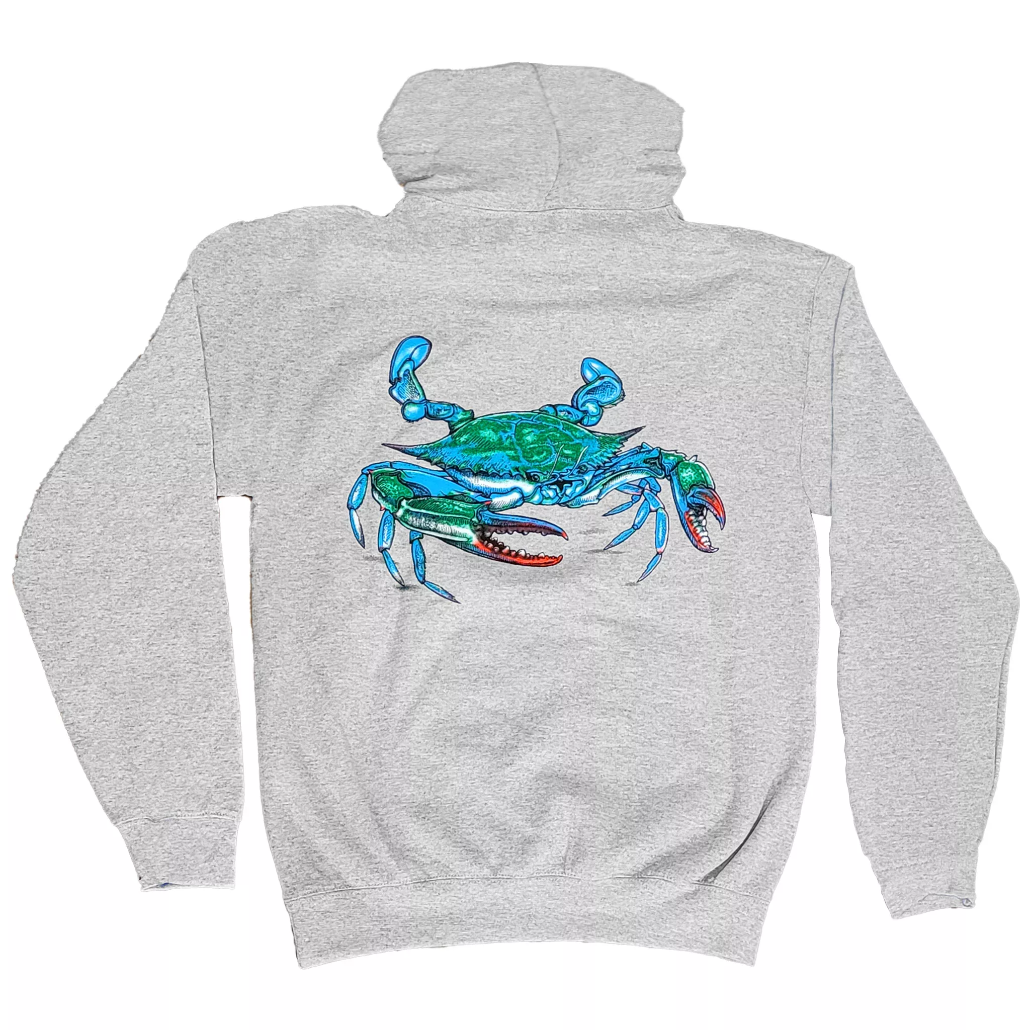 Chesapeake Bay Blue Crab Two Sided Gray Hoodie