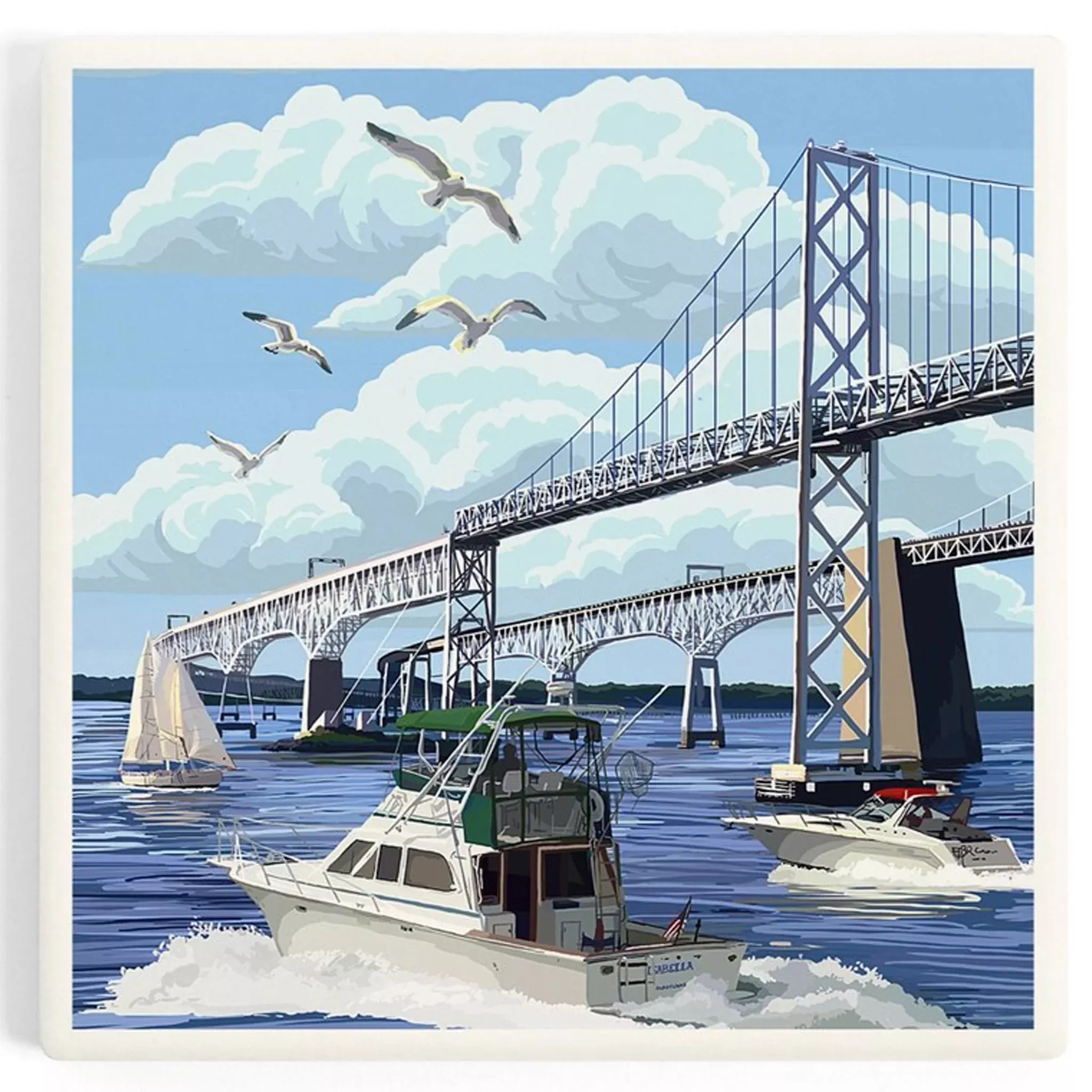 Chesapeake Bay Bridge Ceramic Drink Coaster