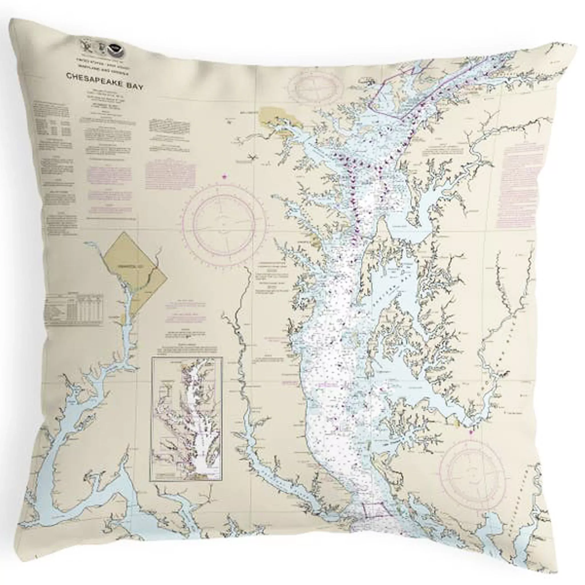 Chesapeake Bay Map 12" Pillow