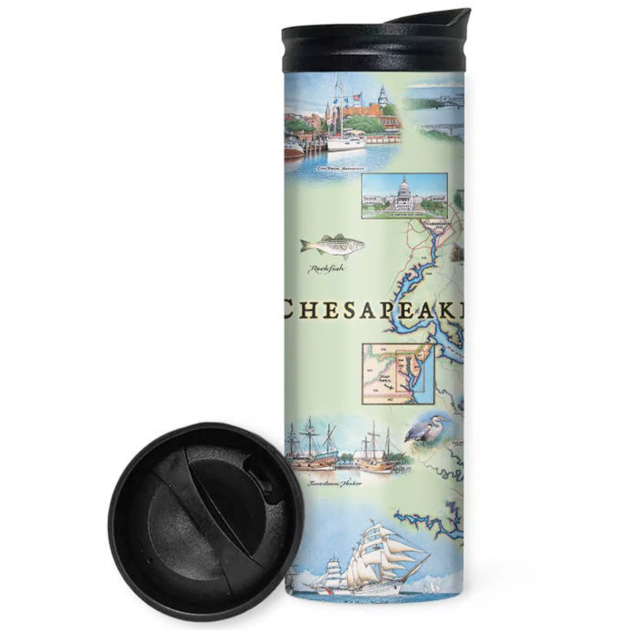 Chesapeake Bay Map Stainless Steel Travel Tumbler