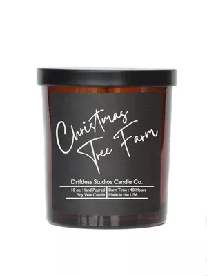 Christmas Tree Farm Soy wax Candles - 10oz Candle With Lid