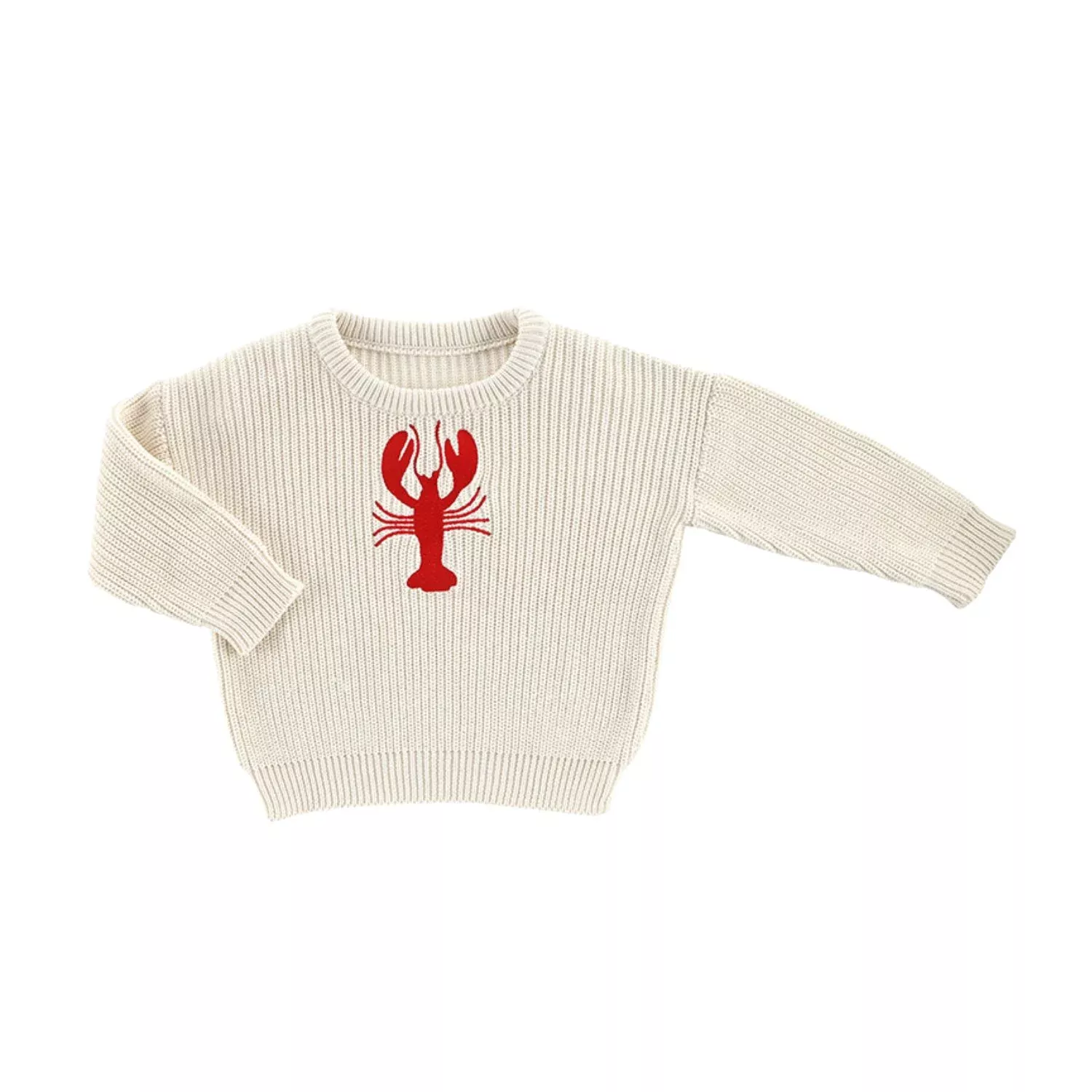 Chunky Cotton Knit Lobster Sweater, 6-12 Months