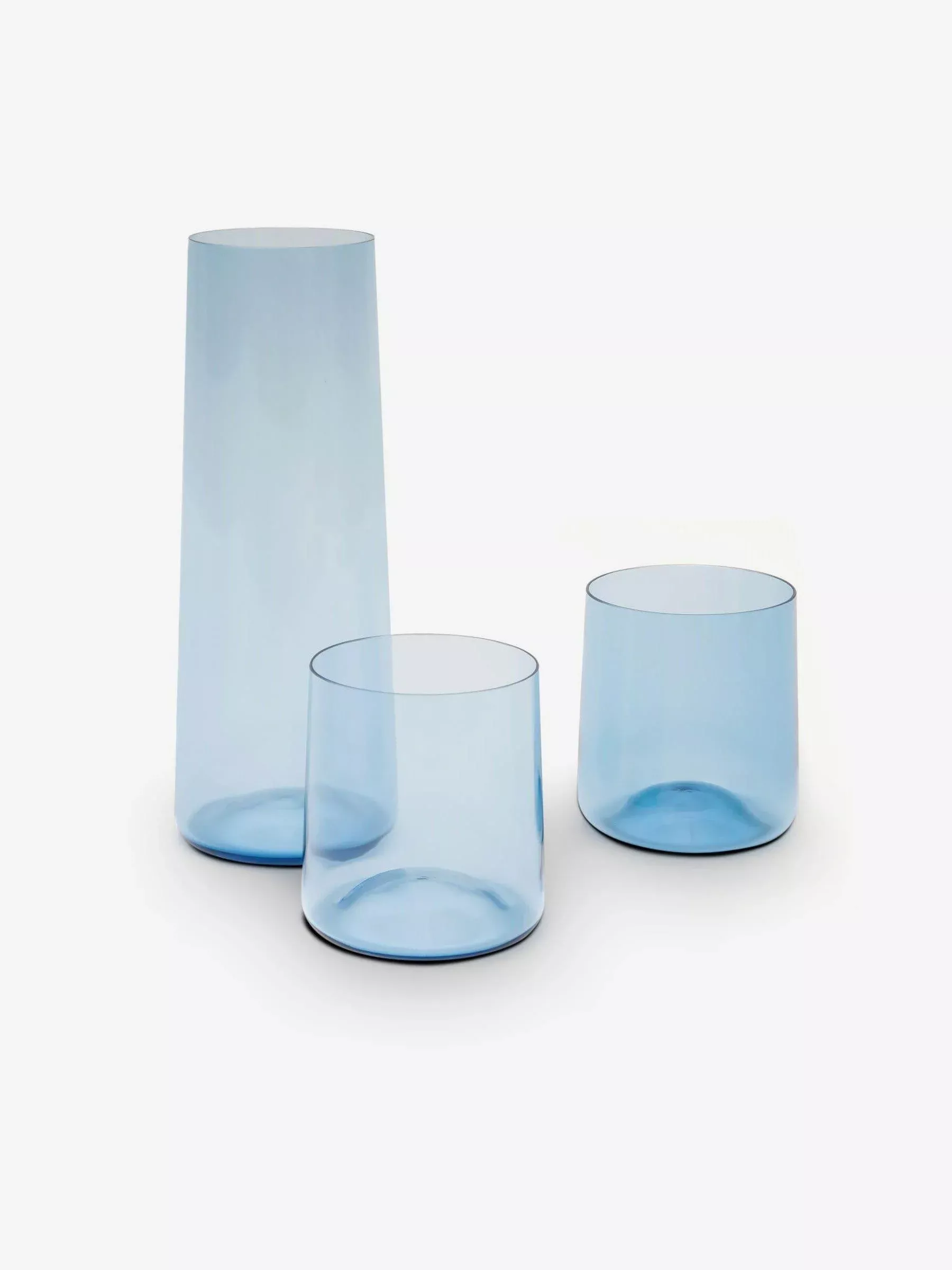 Cin Cin Steel Blue Glass Water Carafe