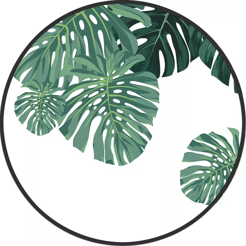 Circular (Round) Wall Art/ Wall Decor - Monstera Leaf