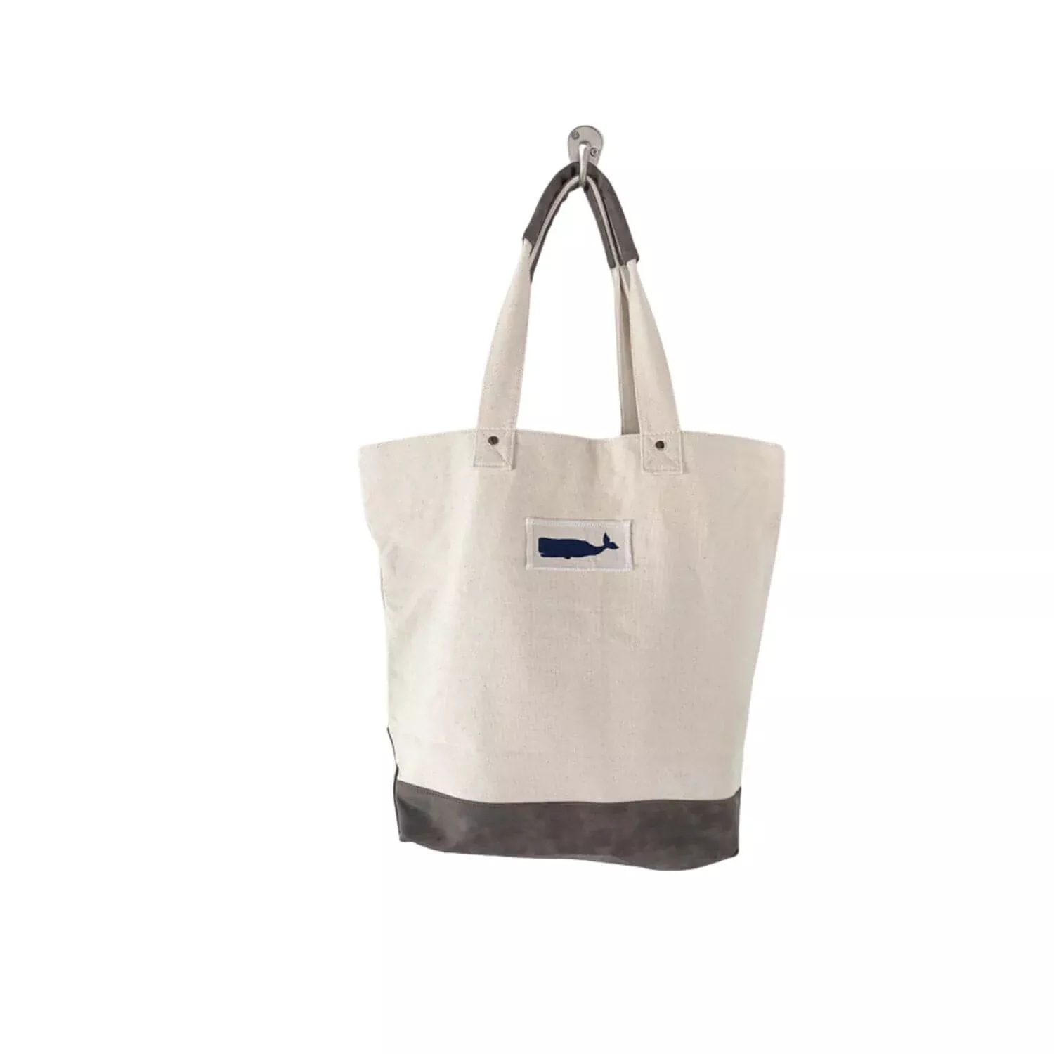 Coastal Whale Canvas Tote Bag, 11.5" x 15"