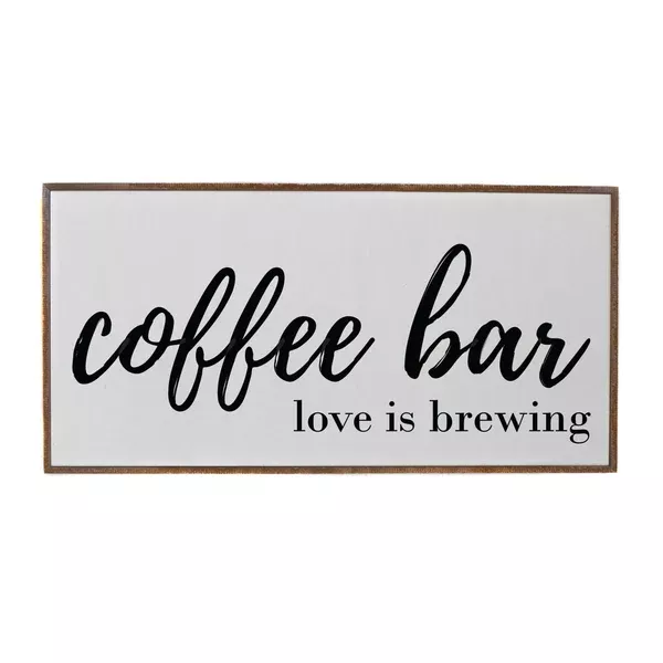"Coffee Bar Love Is Brewing" Wood Sign - PW006