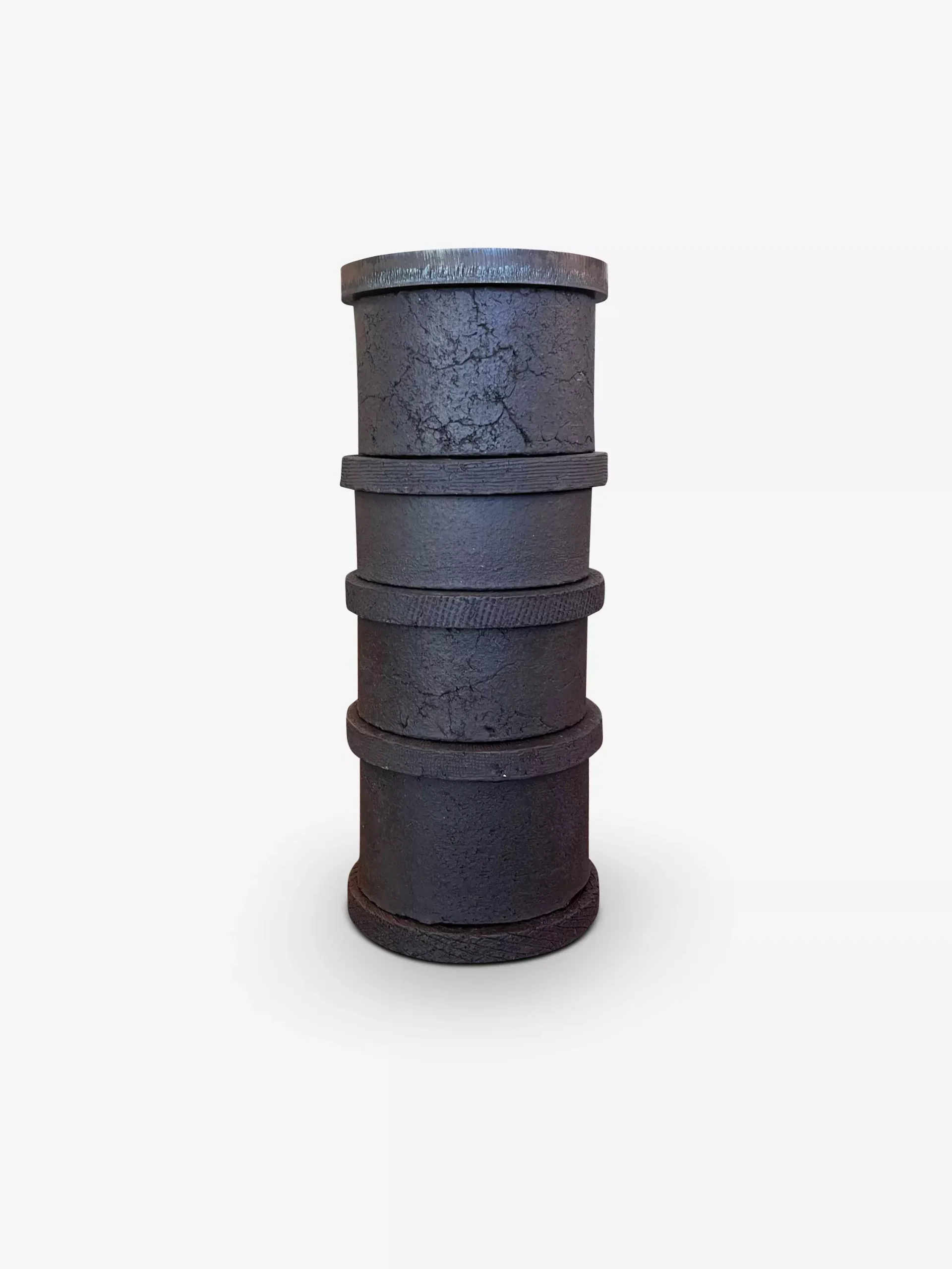 Colonne High Vase in Dark Brown Ceramic