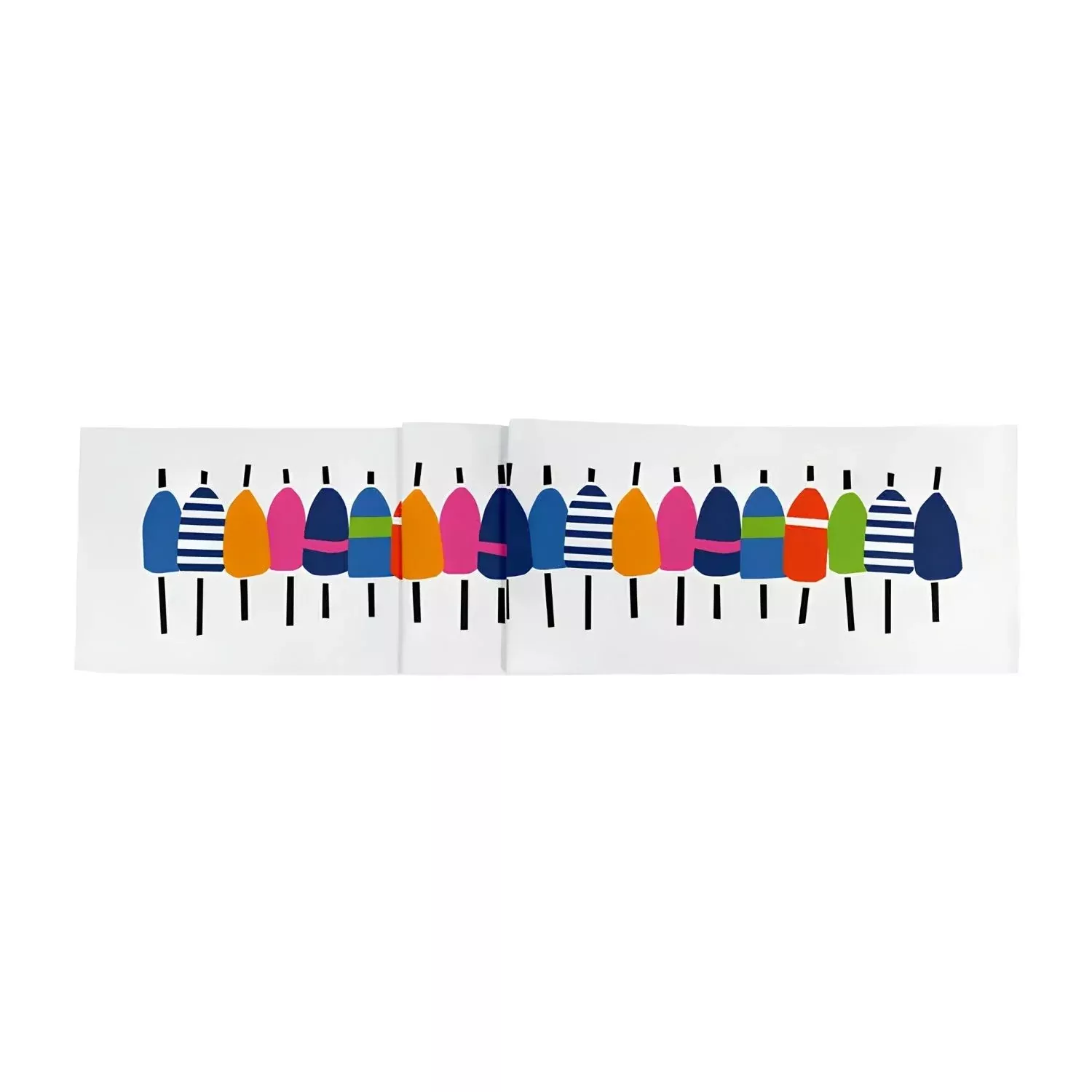 Colorful Buoys Cotton Table Runner, 72" x 13"