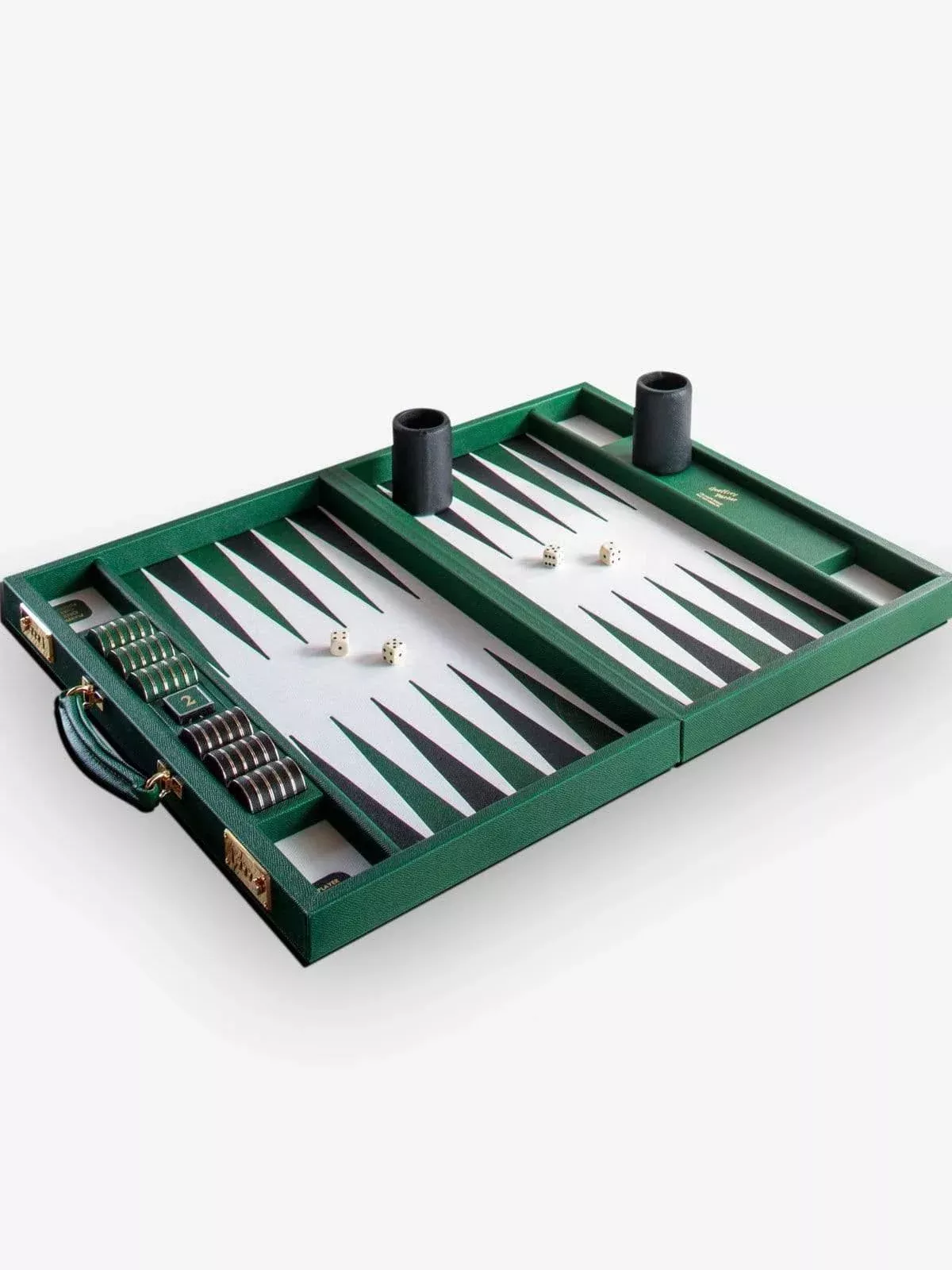 Conifer Green Leather Backgammon Board