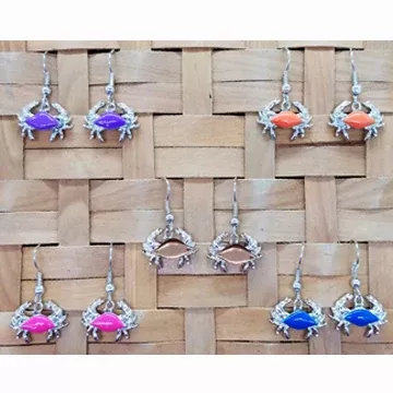 Crab Dangle Earrings in 5 Colors