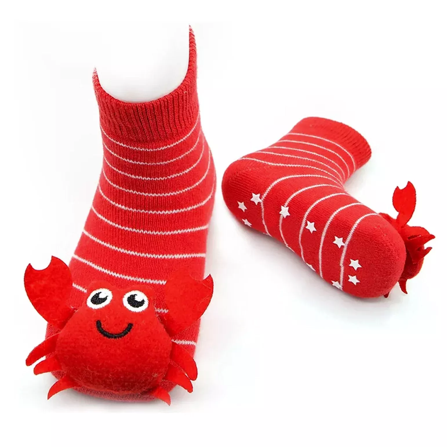 Crab Rattle Baby Socks