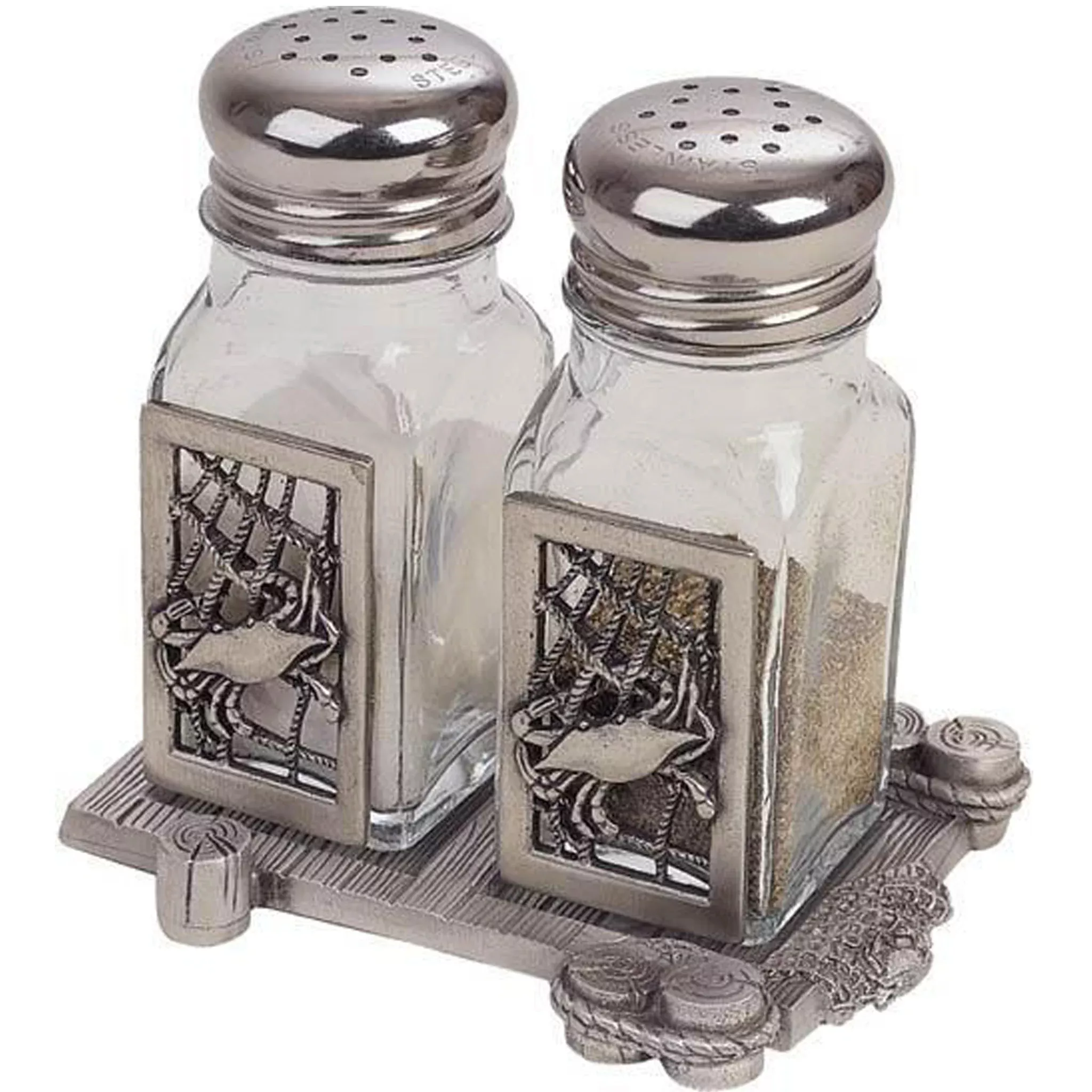 Crab Salt & Pepper Shakers w/wo Pewter Dock Base