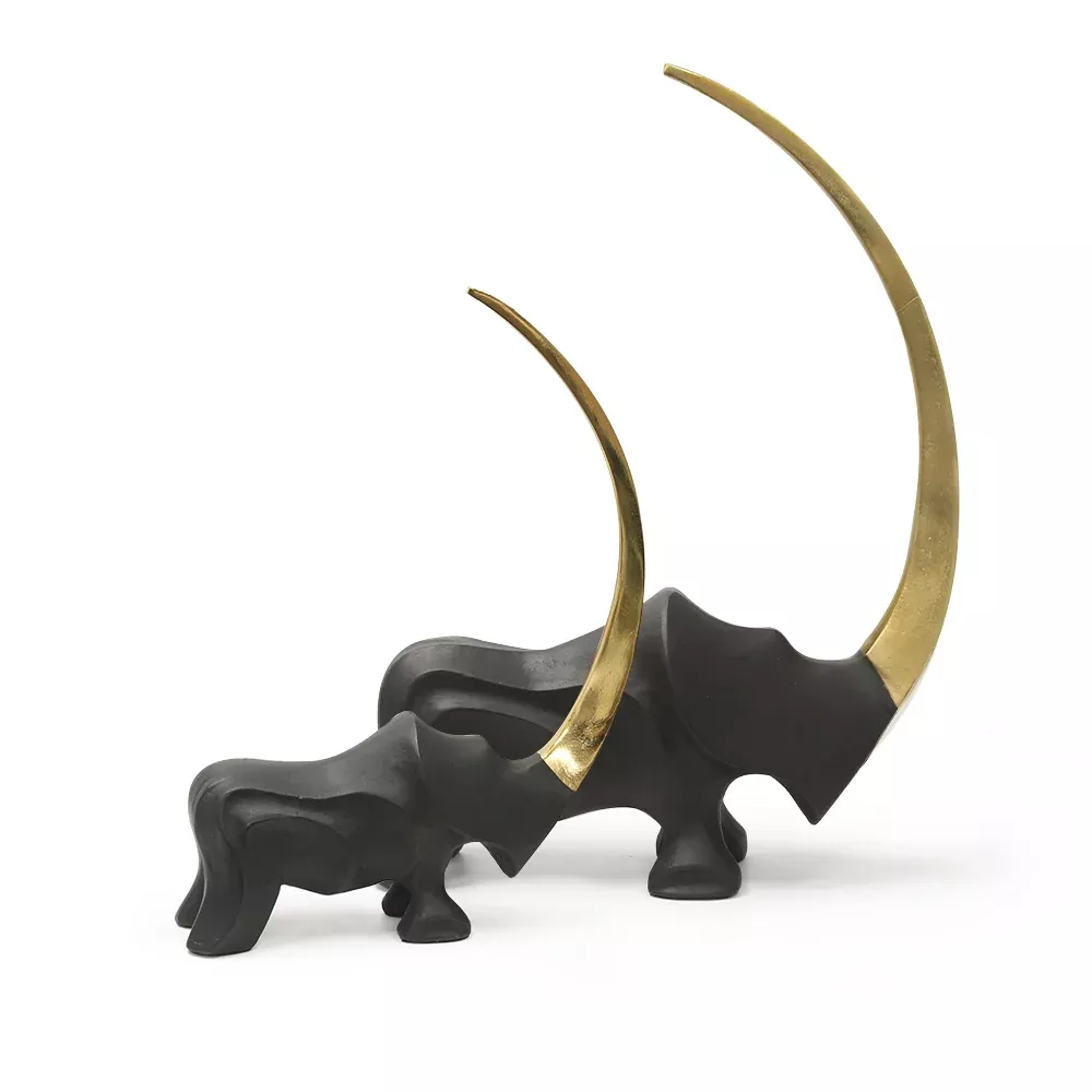 Crescent Rhino Figurine