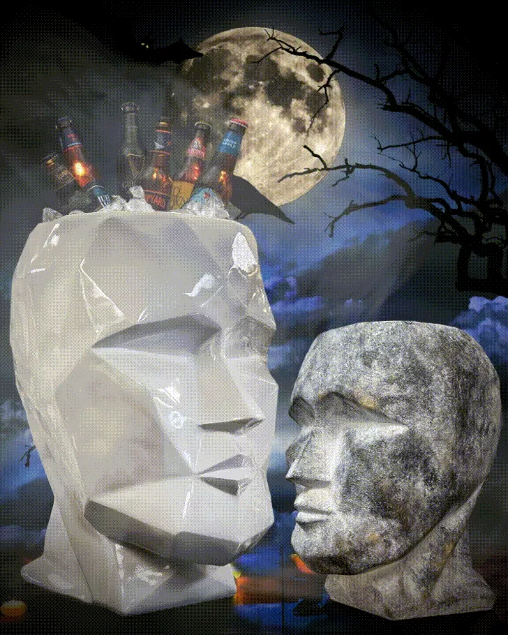 Cubism Face Sculpture/ Planter