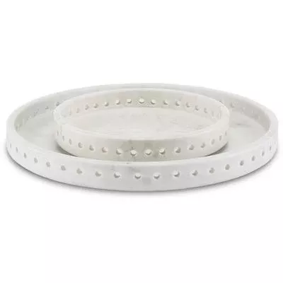 Currey & Co. - Freya White Marble Large Tray - 1200-0592