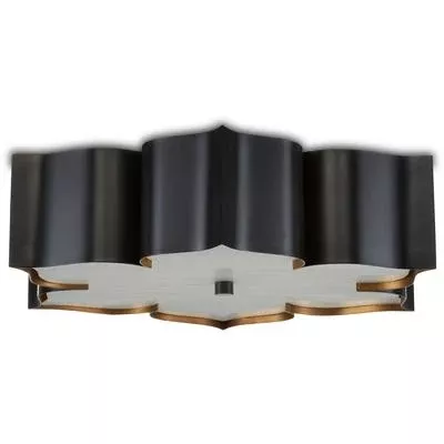 Currey & Co. - Grand Lotus Black Flush Mount - 9999-0060