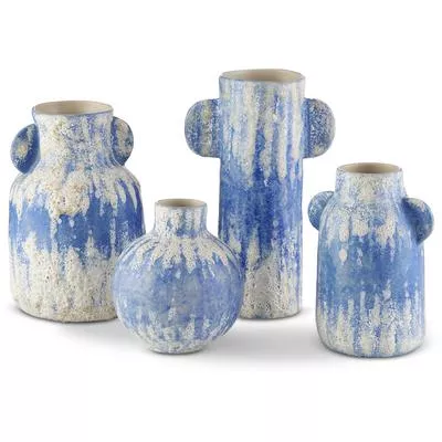 Currey & Co. - Paros Blue Vase - Set of 4 - 1200-0738