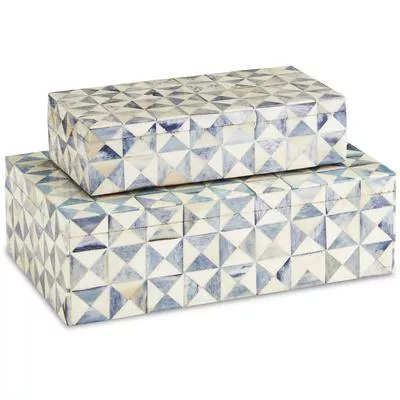 Currey & Co. - Sky Blue Box Set of 2 - 1200-0453