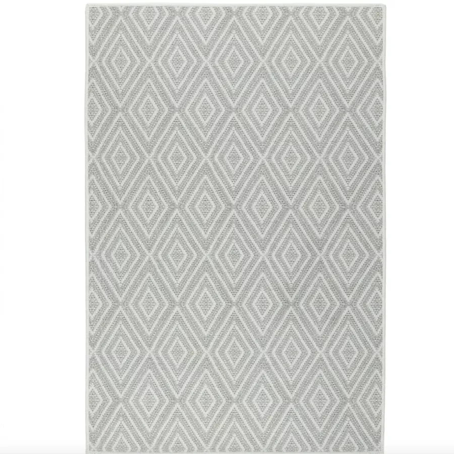 Diamond Platinum/White Machine Washable Rug