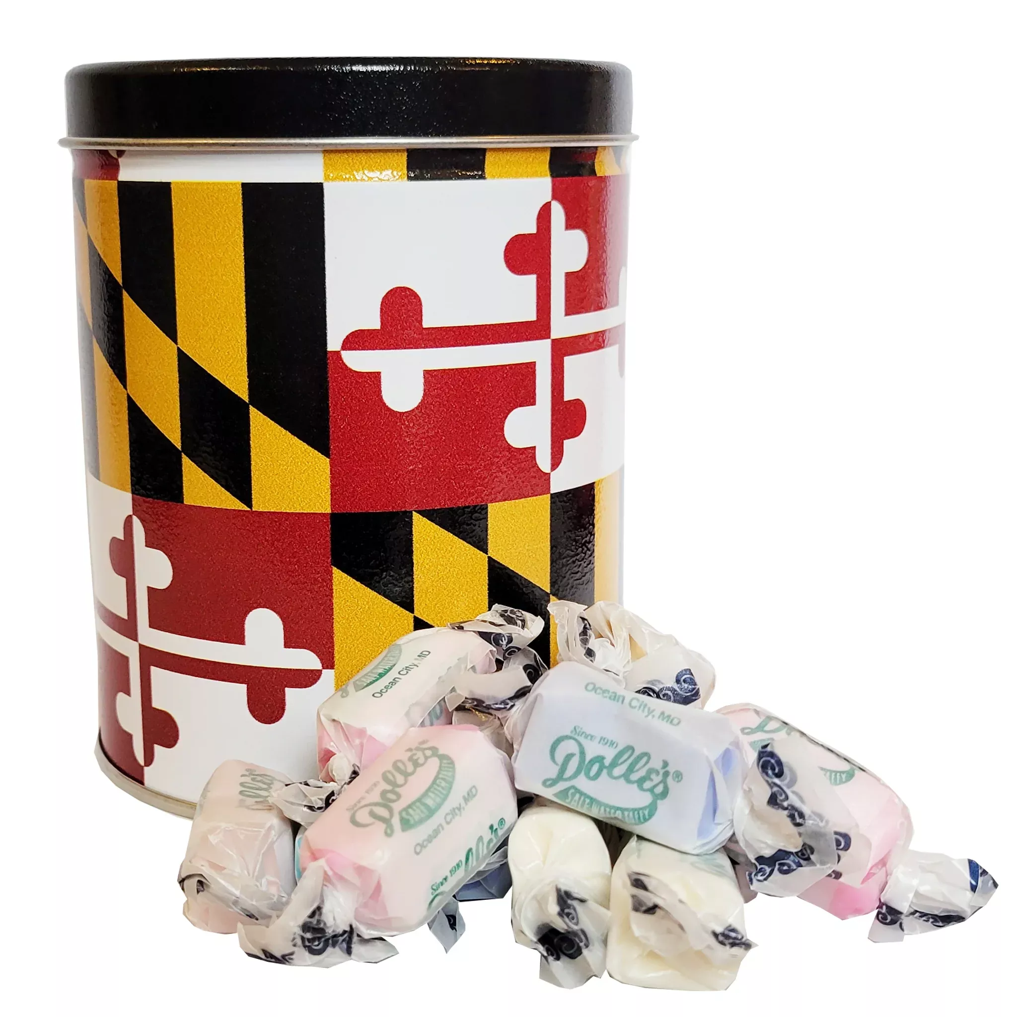 Dolle's Salt Water Taffy 1 lb. Maryland Flag Tin