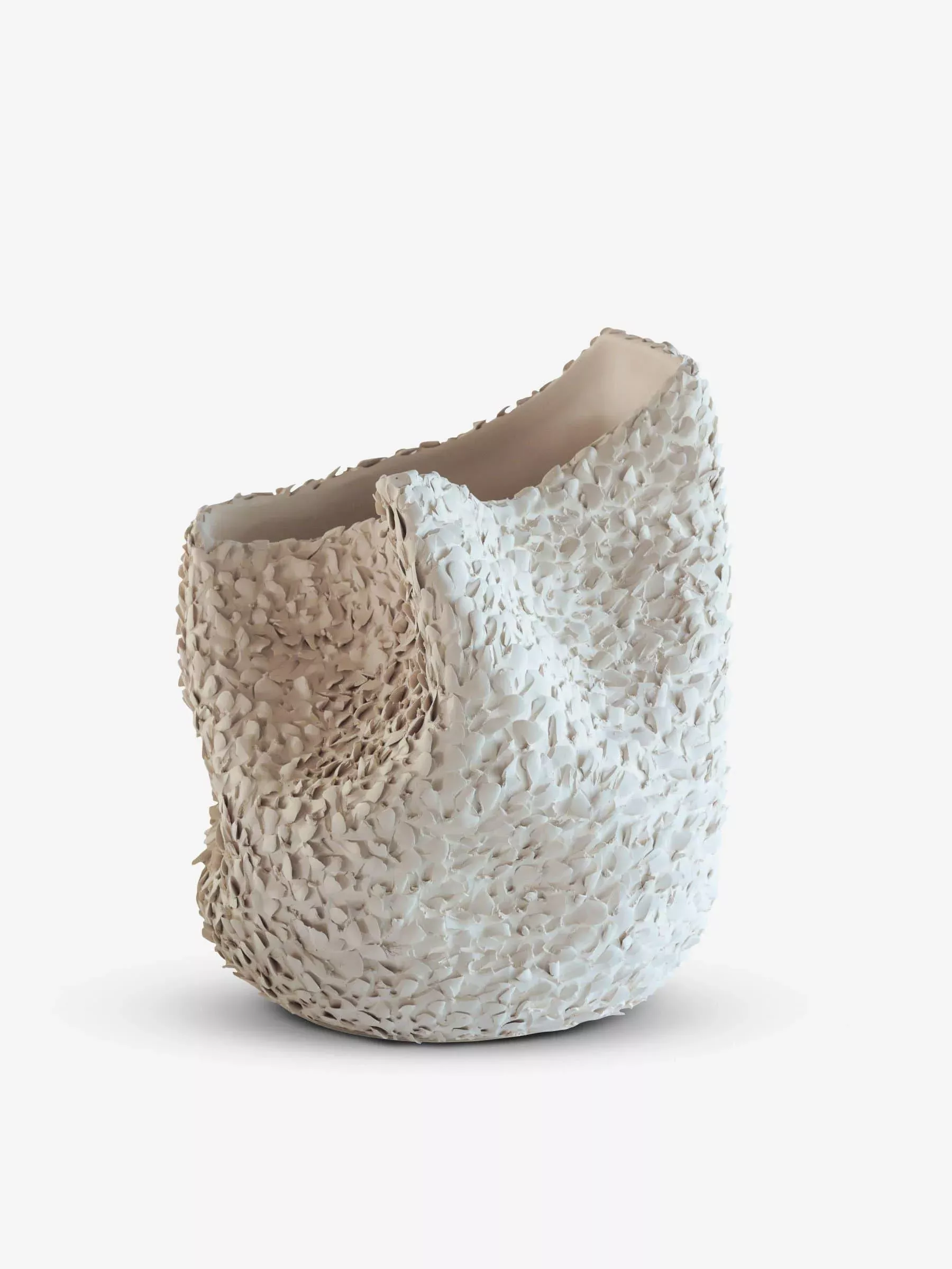 Drape Form Vase in White
