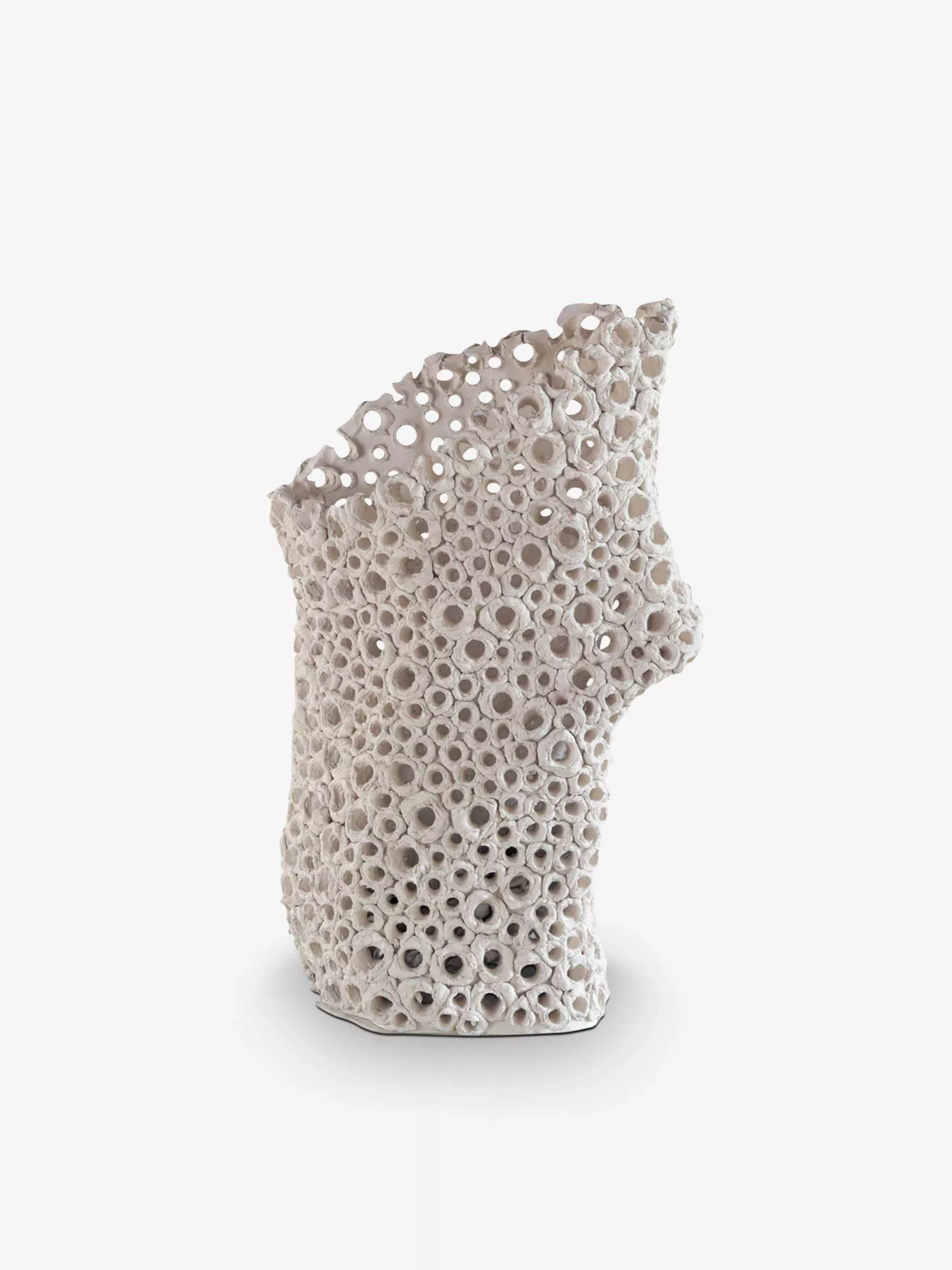 Ecru Coral Pierced Vase