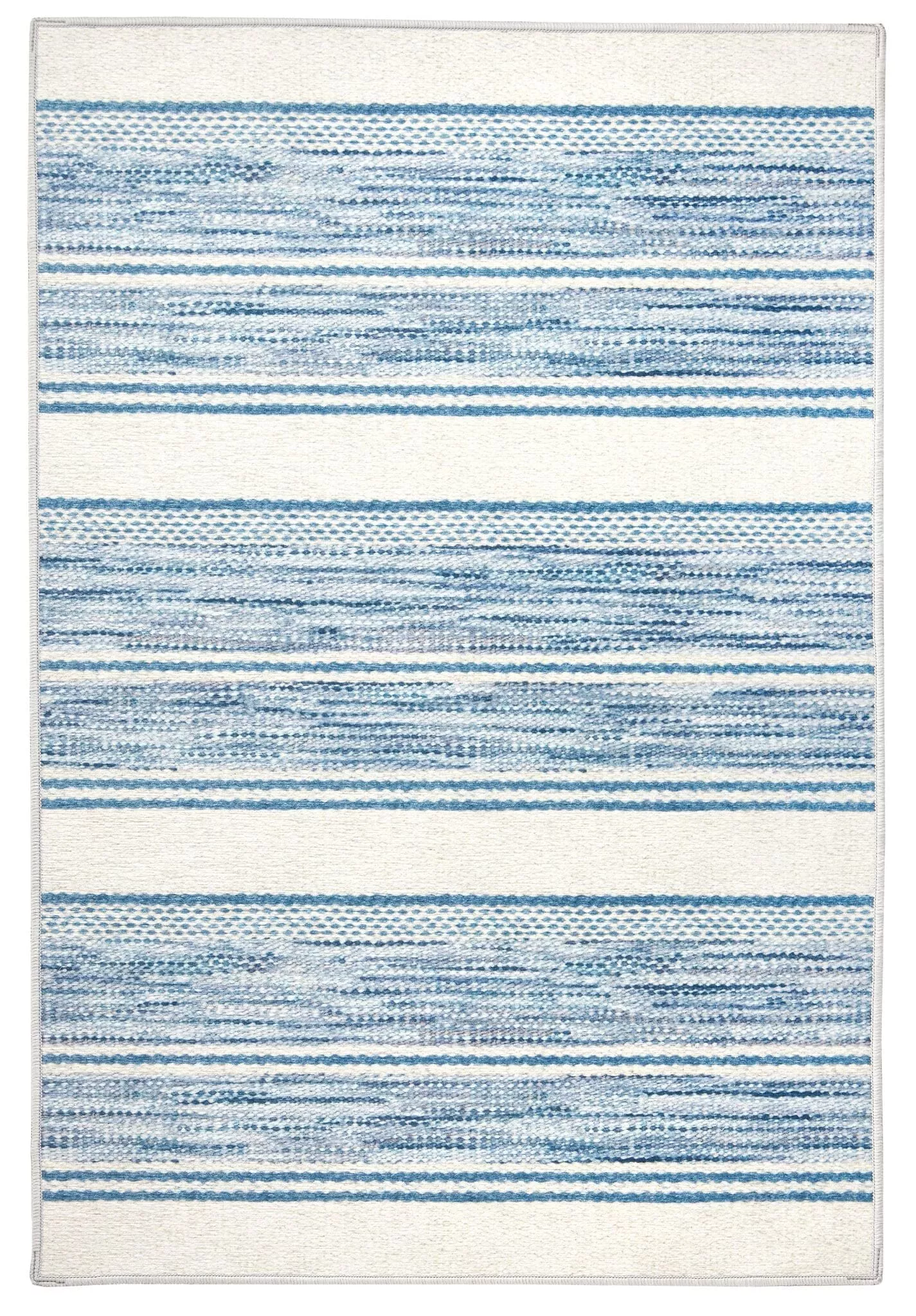 Ellington Stripe Blue Machine Washable Rug