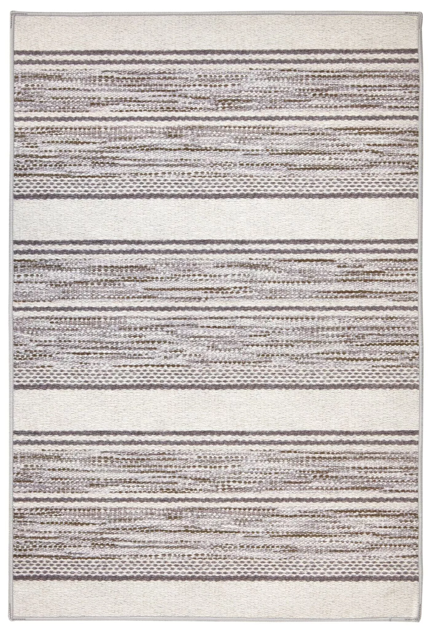 Ellington Stripe Grey Machine Washable Rug
