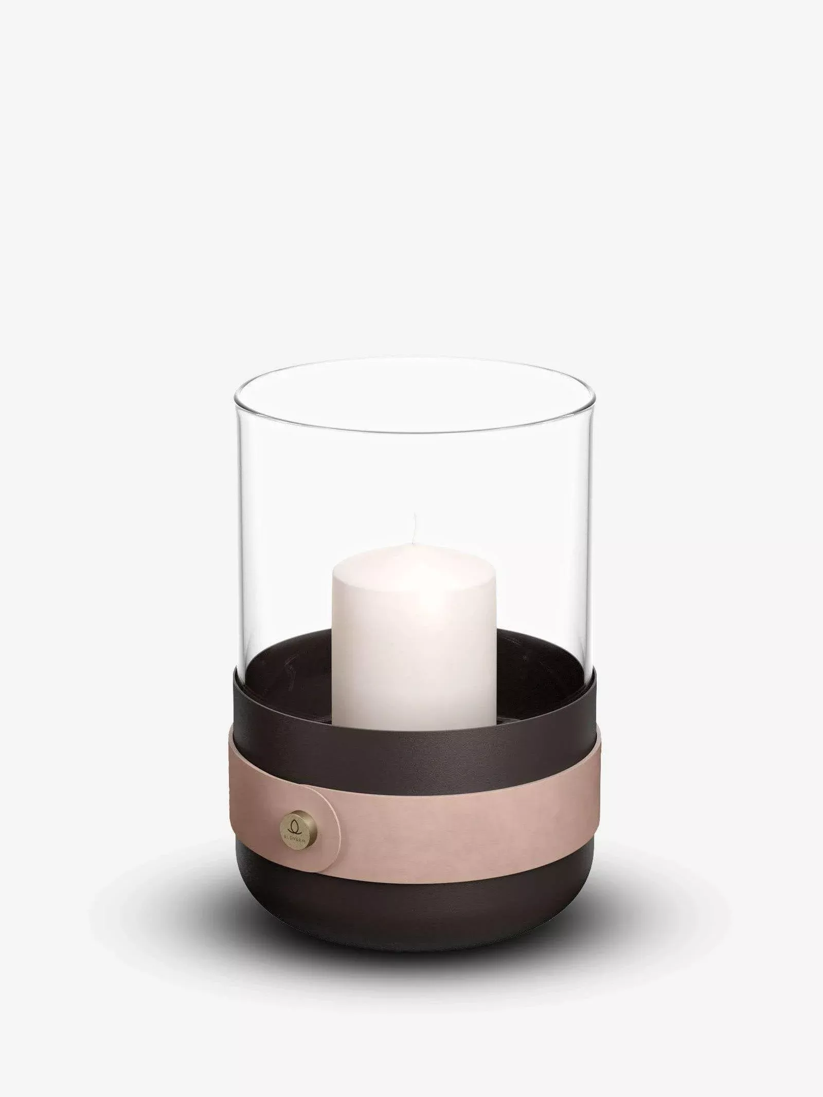 Emma Candle Holder in Glass and Steel