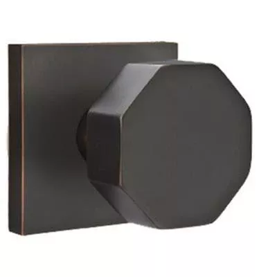 Emtek - Brass Modern Dummy Knob Set with Octagon Knob & Square Rosette - 5050OCT