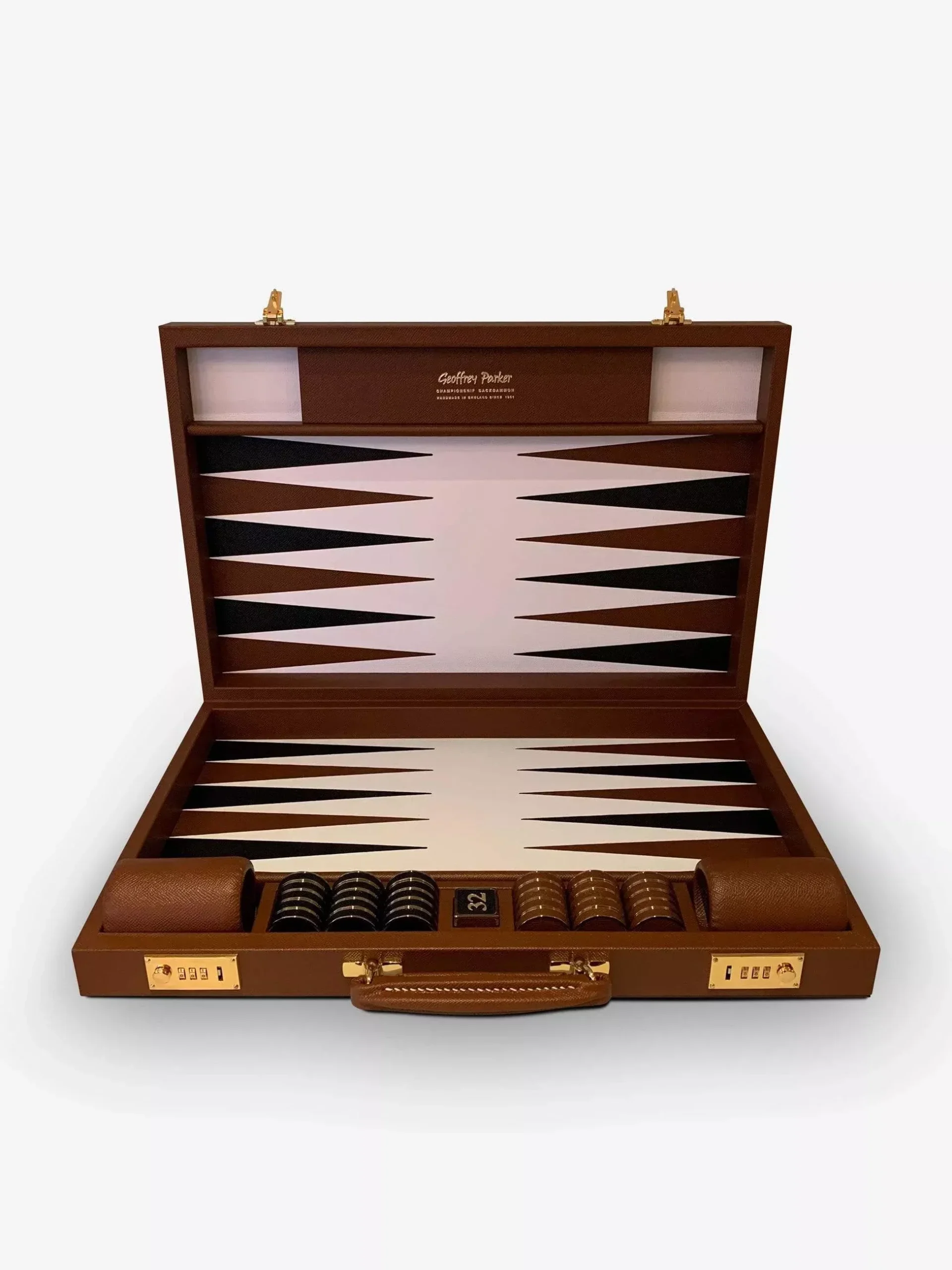 Espresso Leather Challenge Backgammon Board