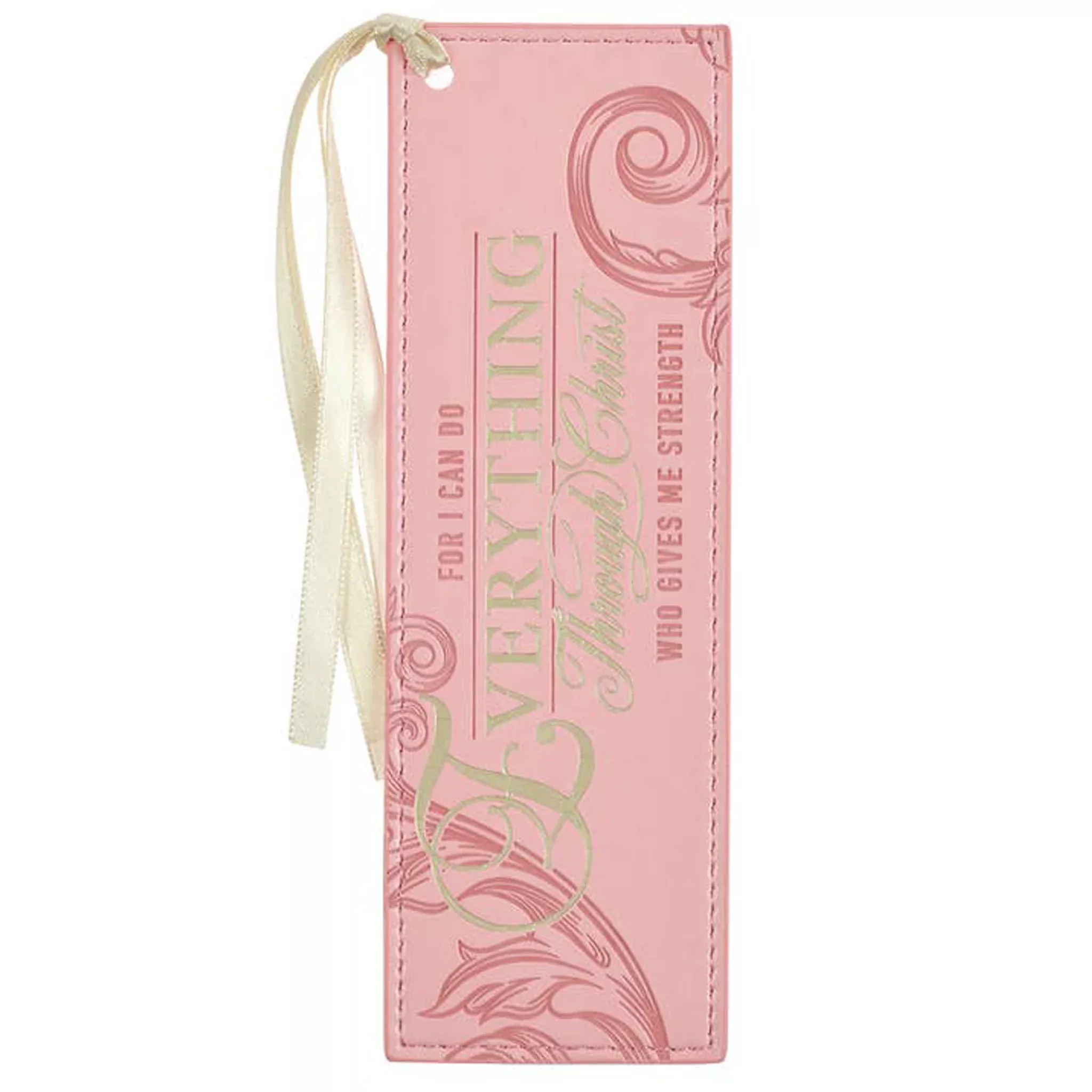 Everything Through Christ Faux Leather Bookmark