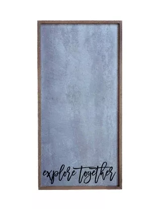 "Explore Together" 12x24 Vertical Metal Sign & Magnet Board - HG017