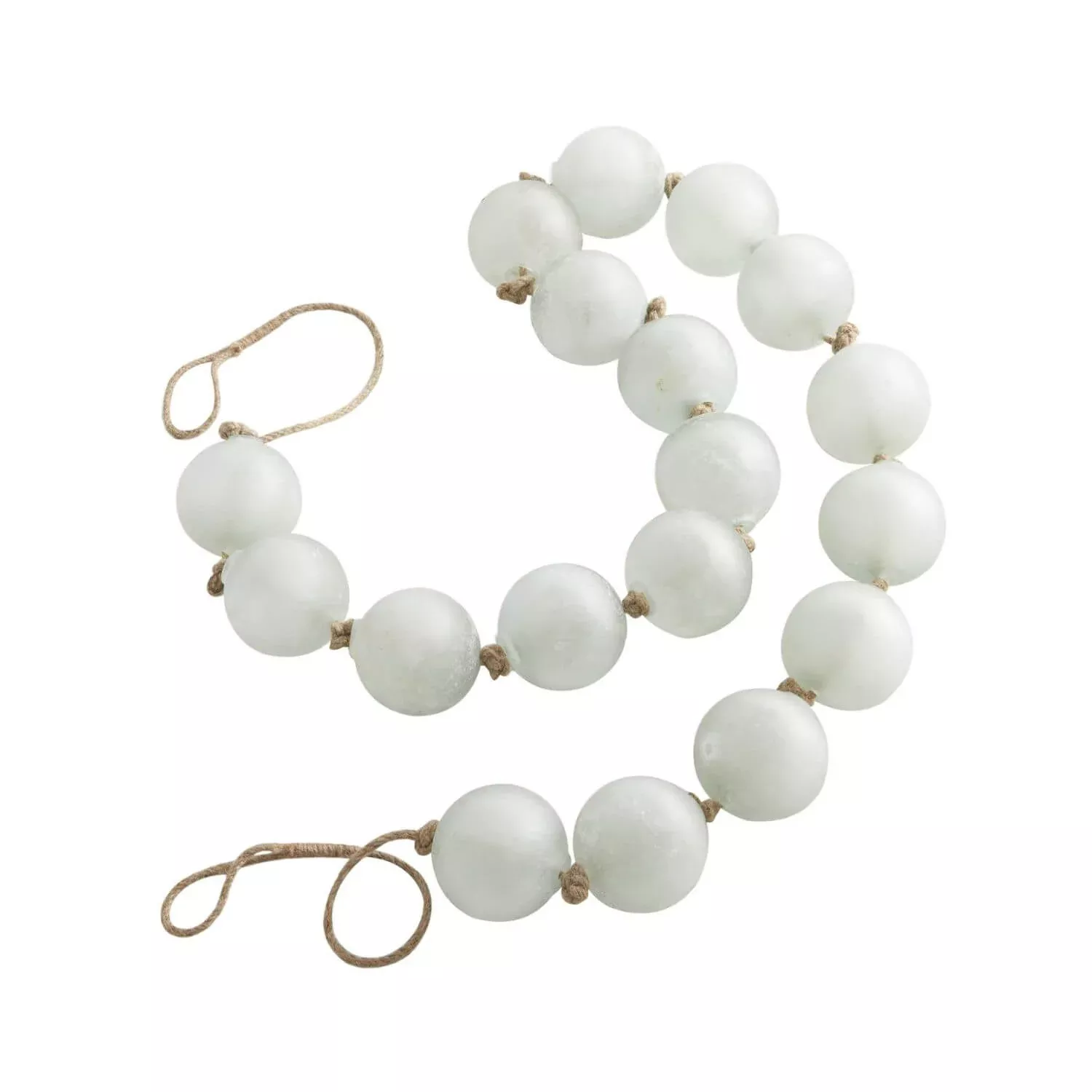 Extra Long Frosted Glass Garland – 91" in Soft Teal