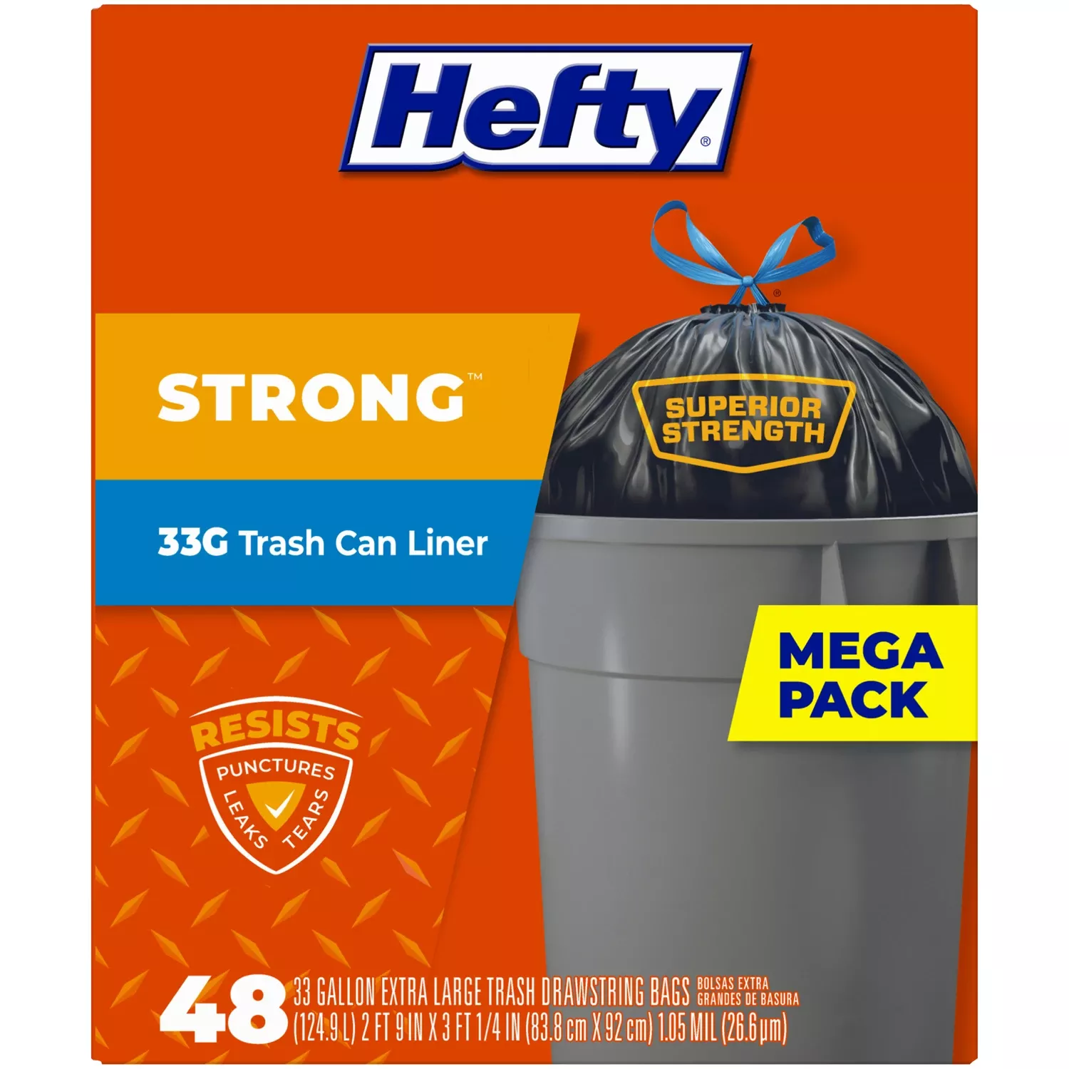 Extra Strong Trash Can Liner, Extra Large, 33 Gallon, 48-Ct.