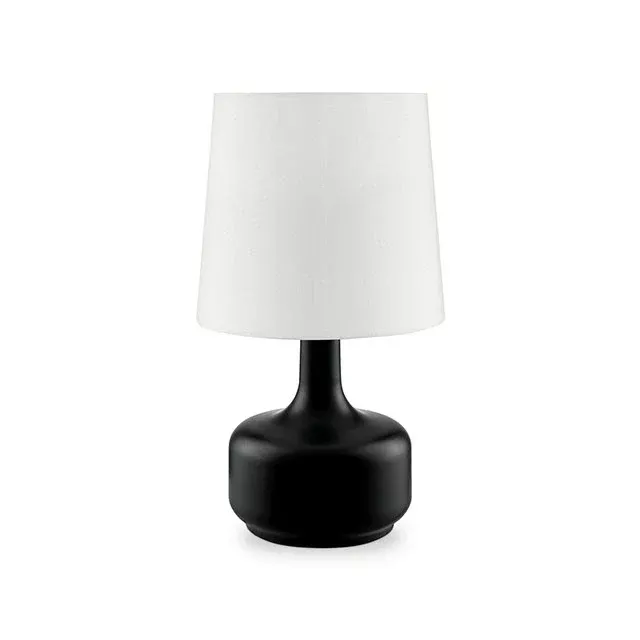Farah Black 17"H Matte Black Table Lamp