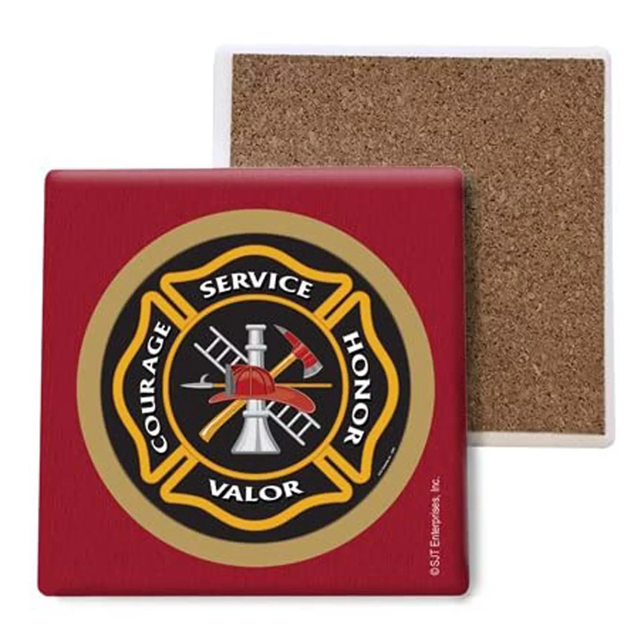Fire Department Logo Absorbent Stone Coaster