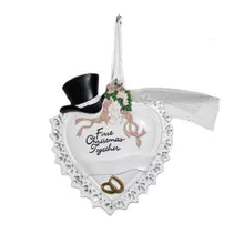 First Christmas Together Top Hat And Veil Personalized Ornament 3.25 Inch