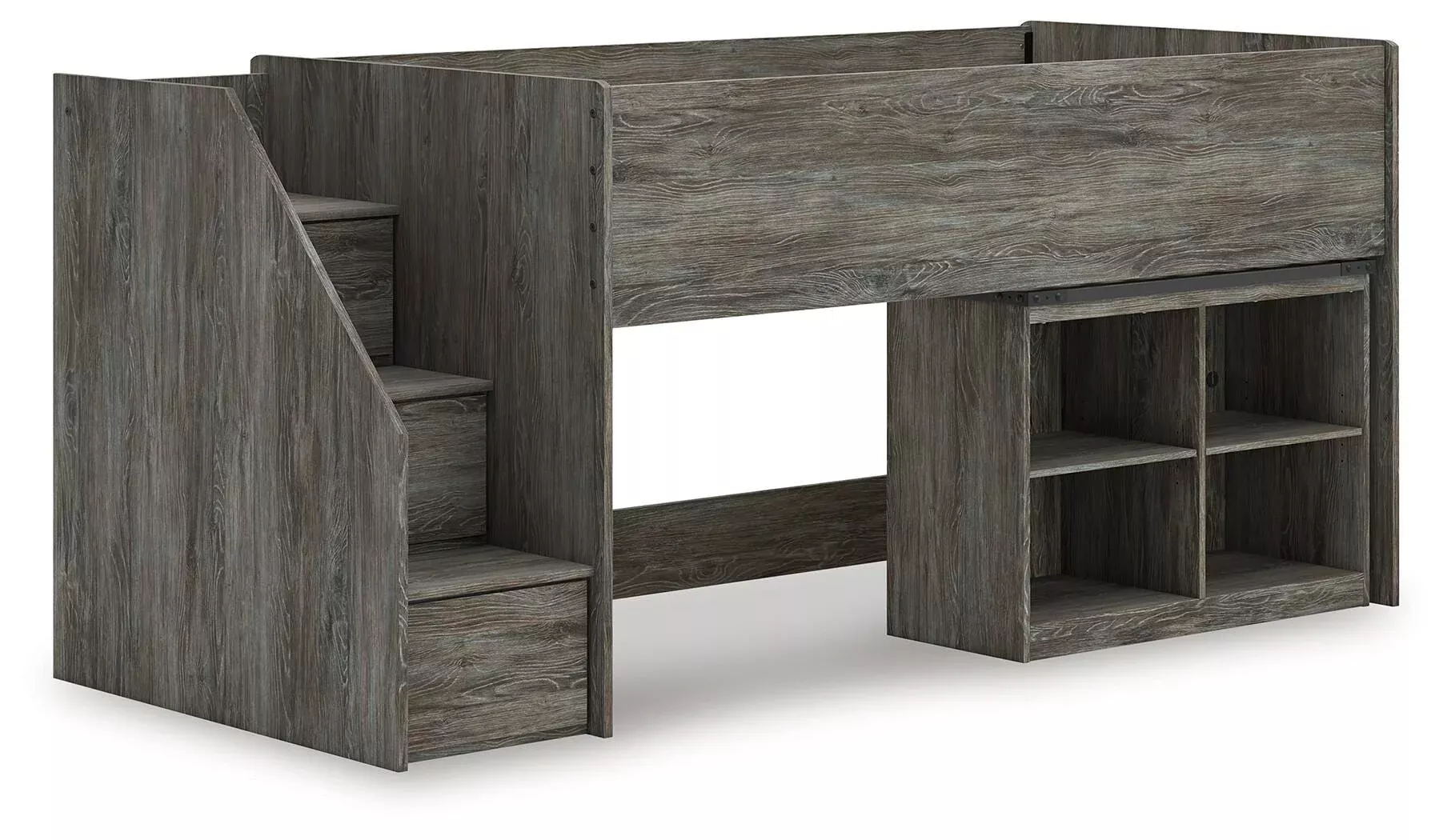 Frandern Loft Bed with Bookcase Storage
