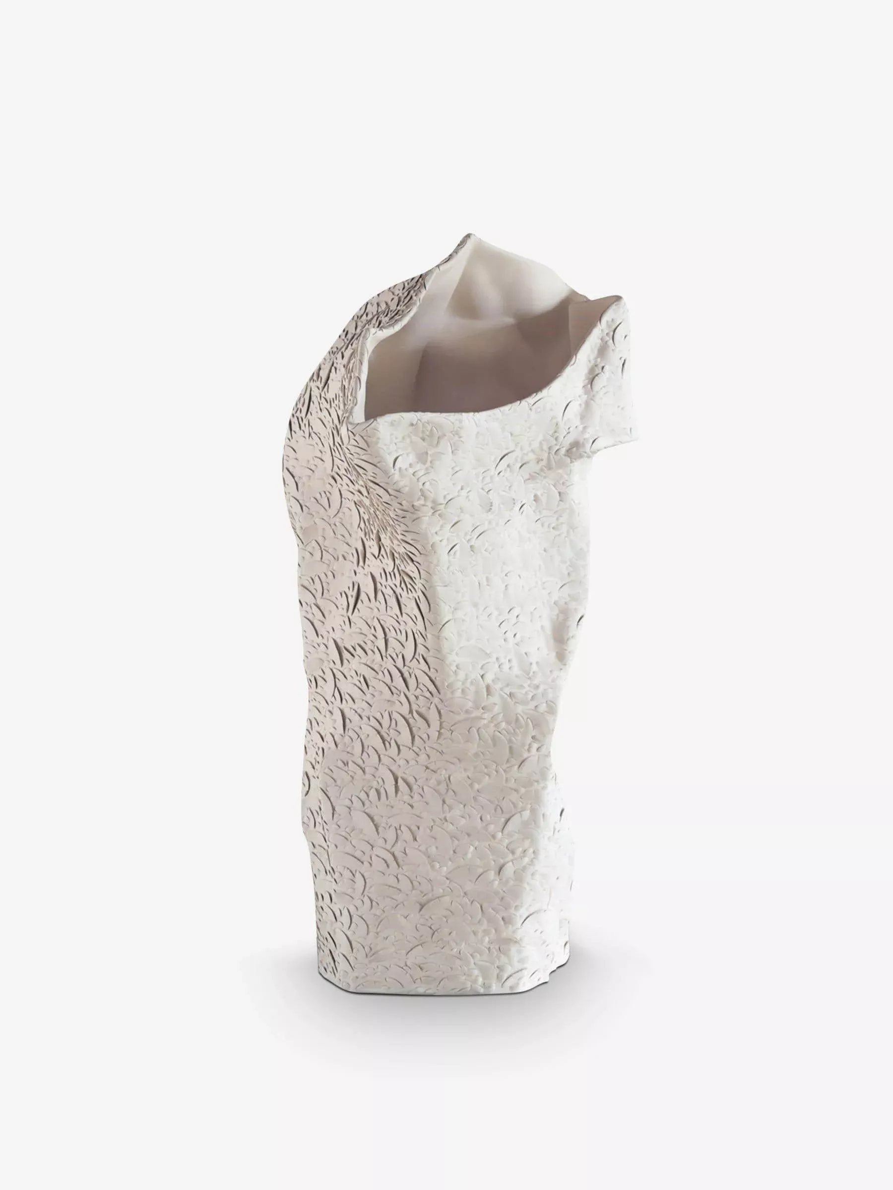 Free Form Drape Vase in White