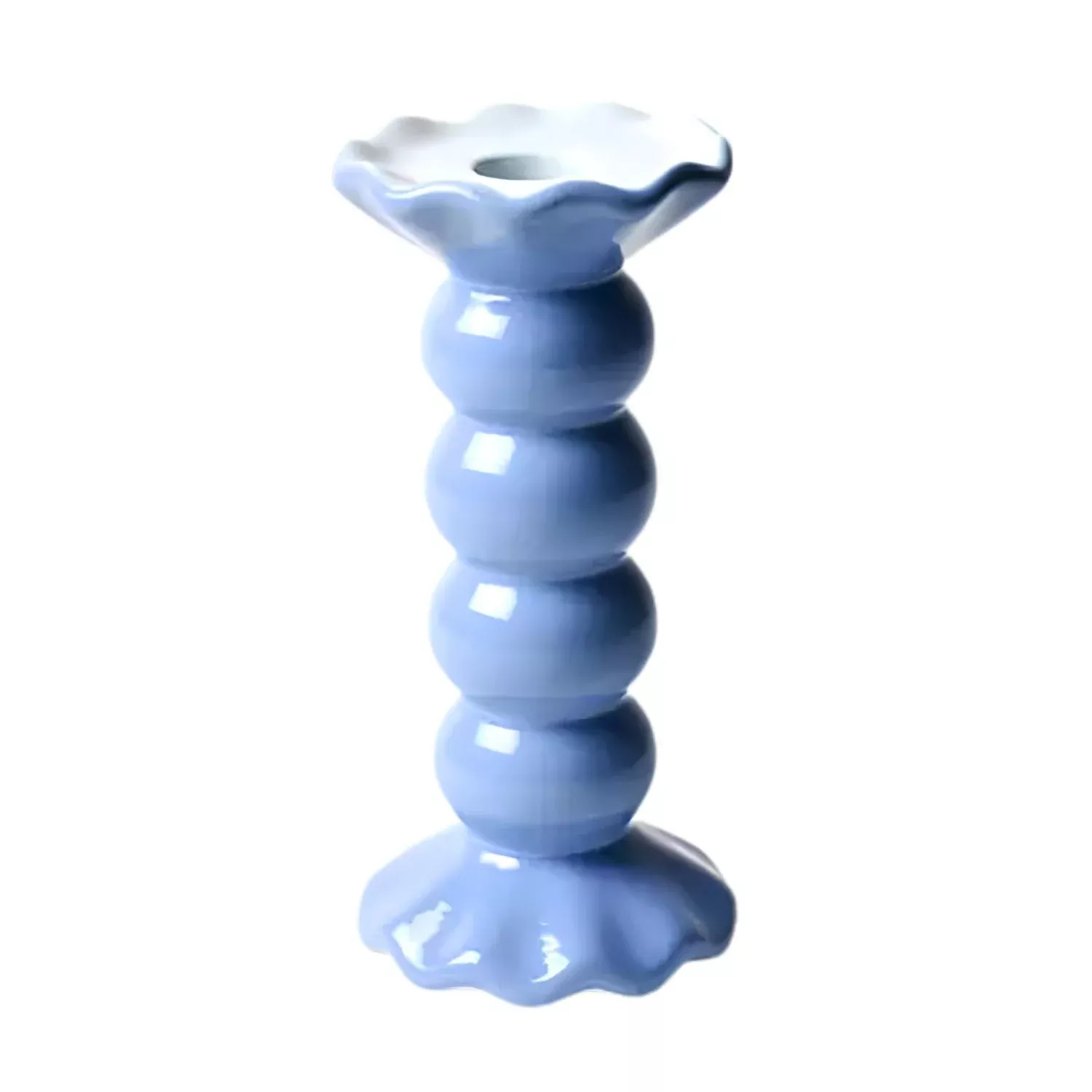 French Blue Medium Ruffle Candle Holder