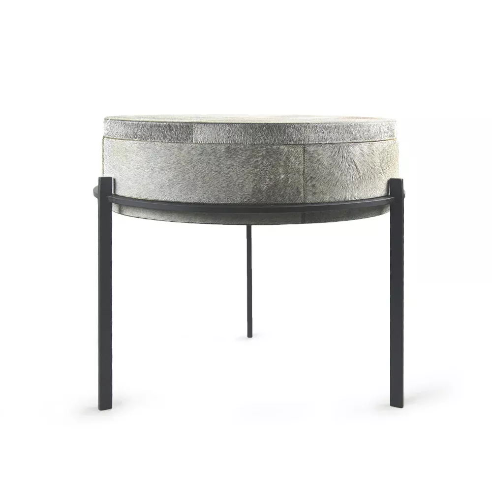 Frosted Leather Side Table