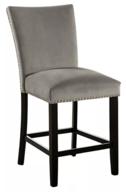 Furniture of America Kian 2-Piece Black/Gray Counter Side Chair Set