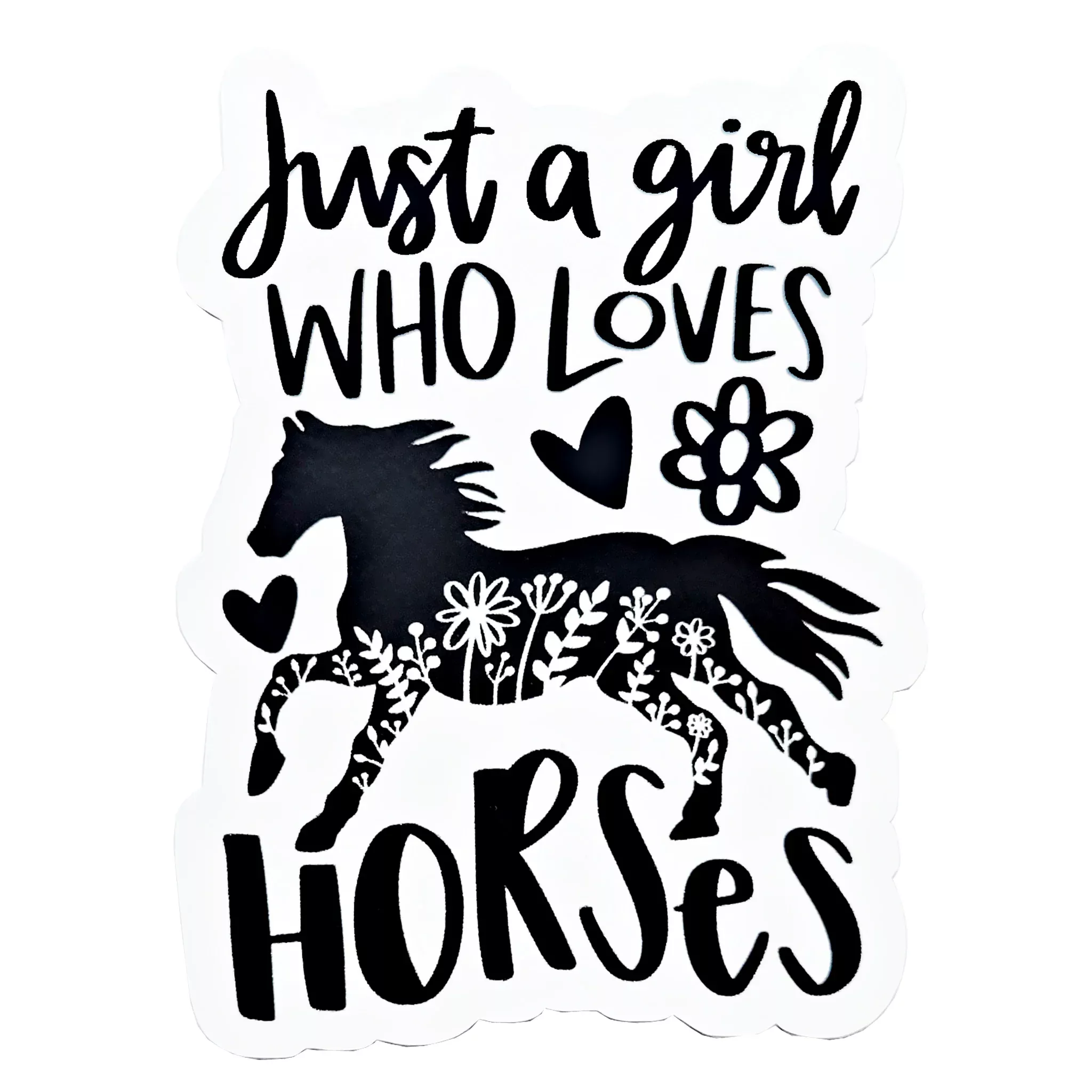 Girl Loves Horses Vinyl Sticker