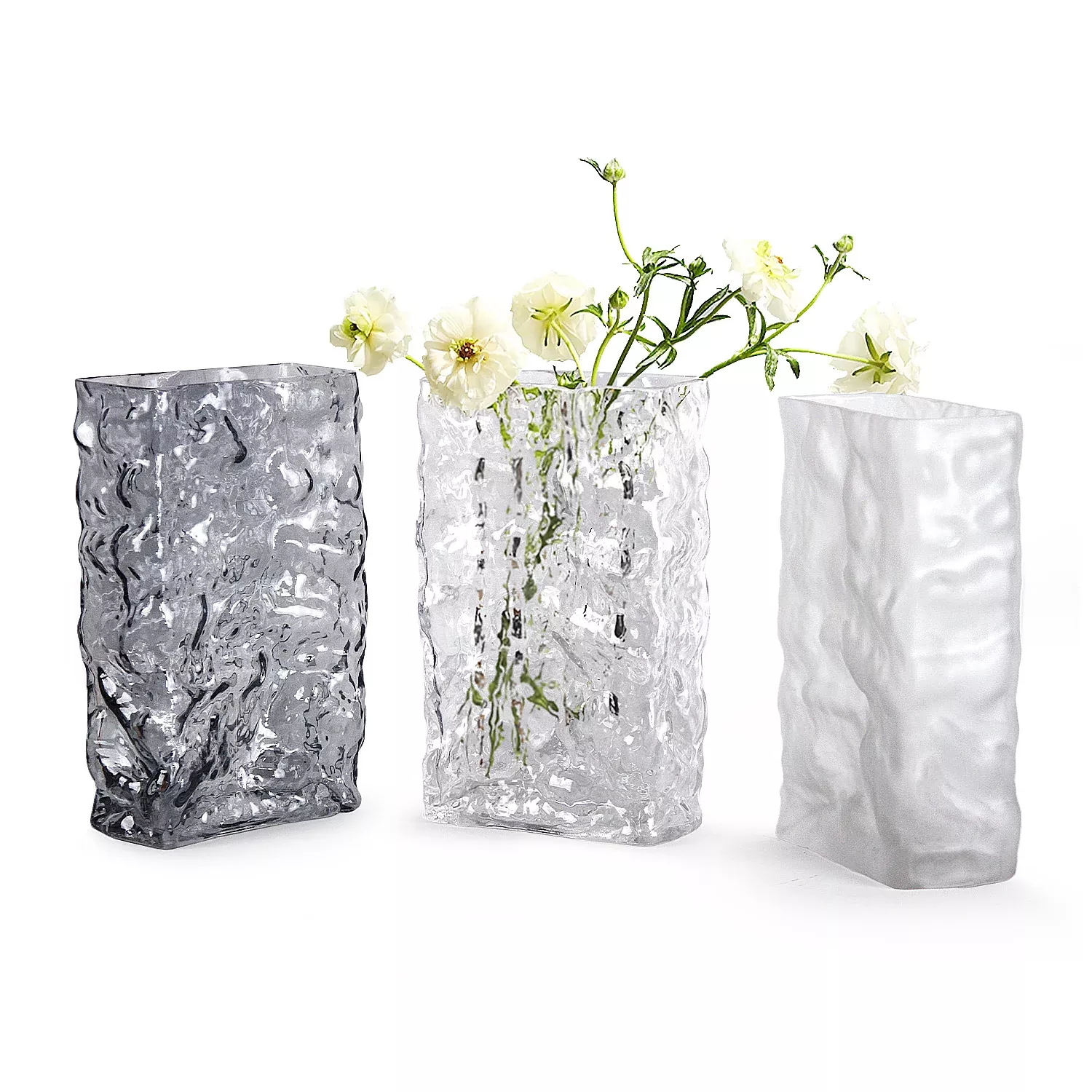 Glacial Rectangular Glass Vase