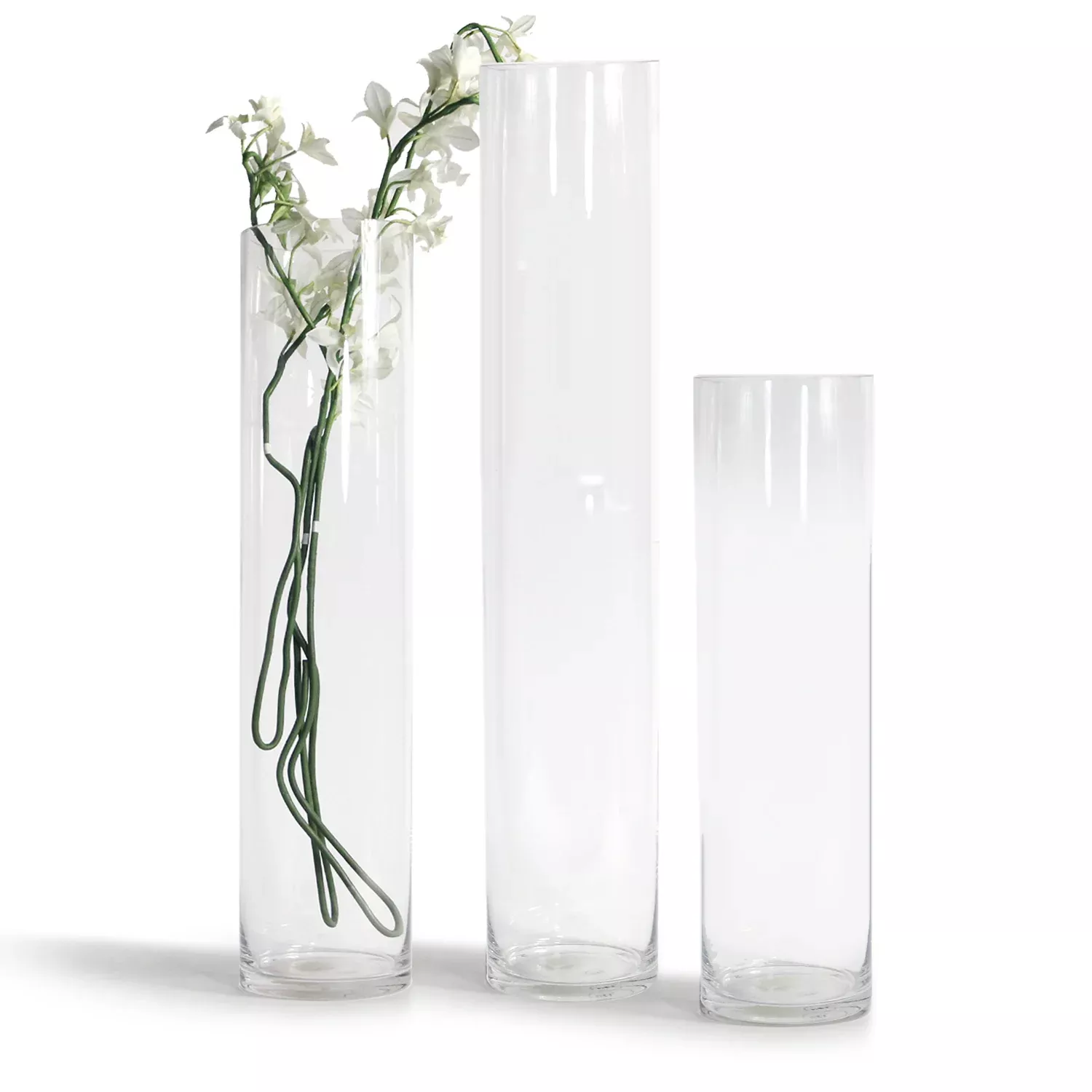 Glass Cylinder Vase (set of 2)