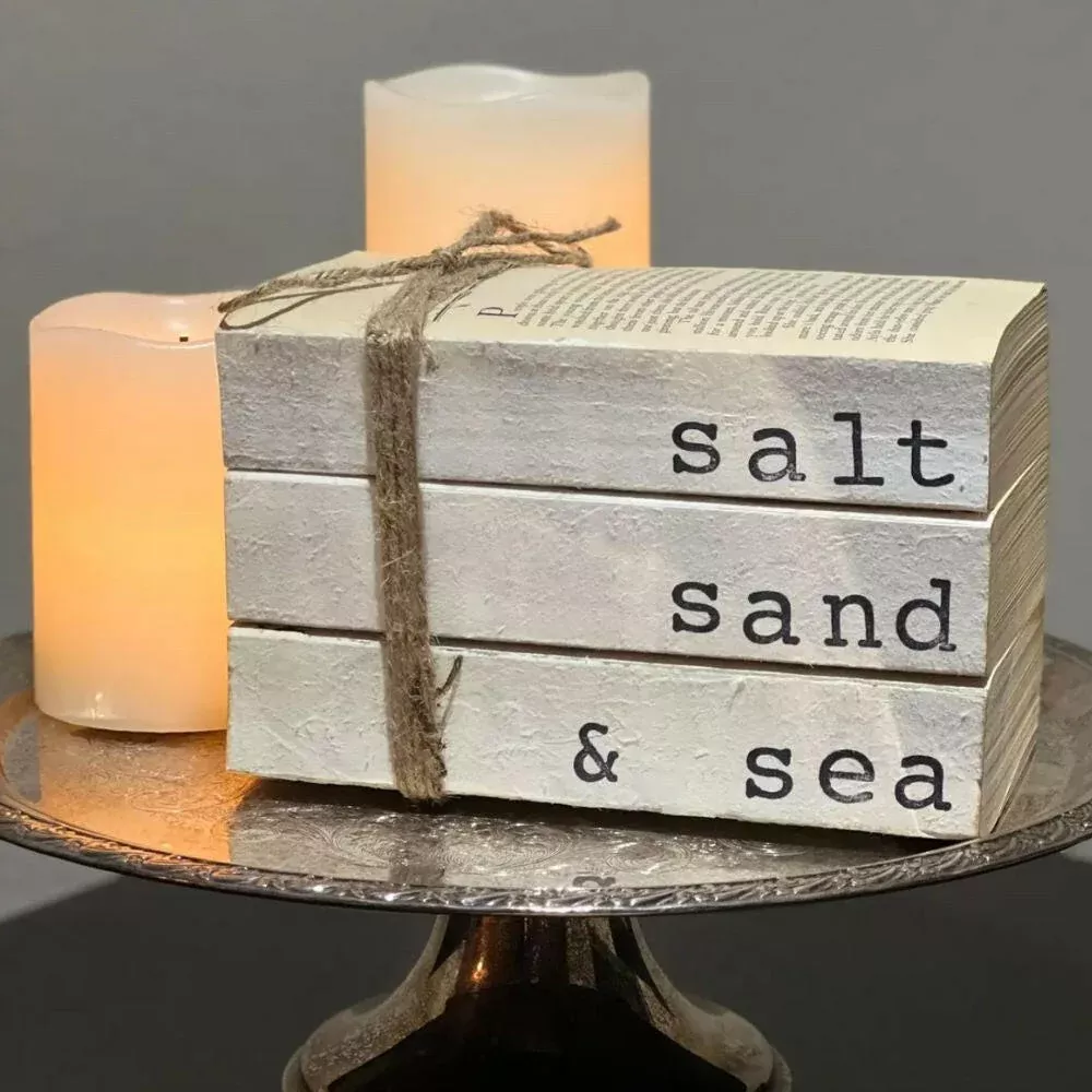 Hand Stamped Books, Salt, Sand, Sea