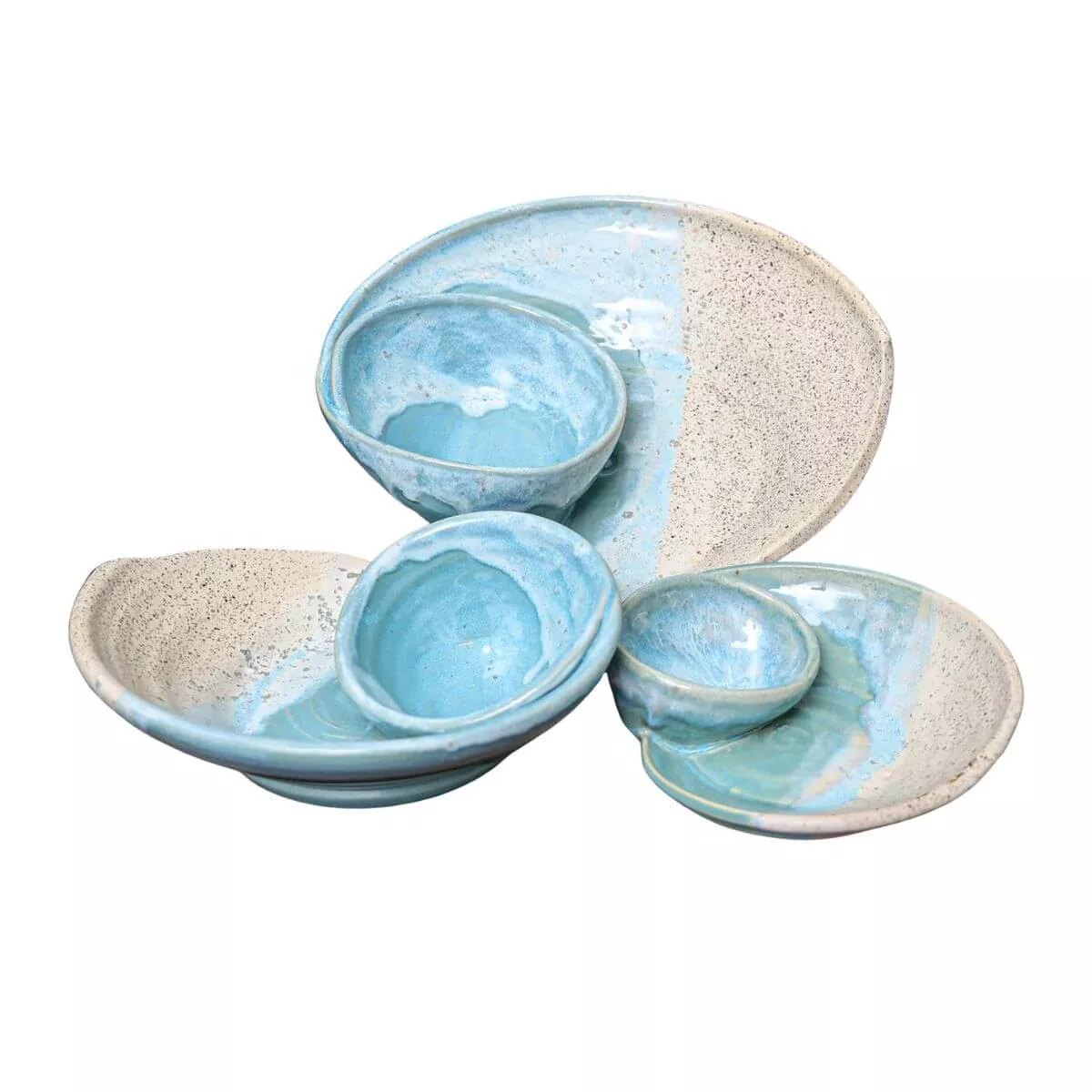 Handcrafted Coastal Swirly Bowls
