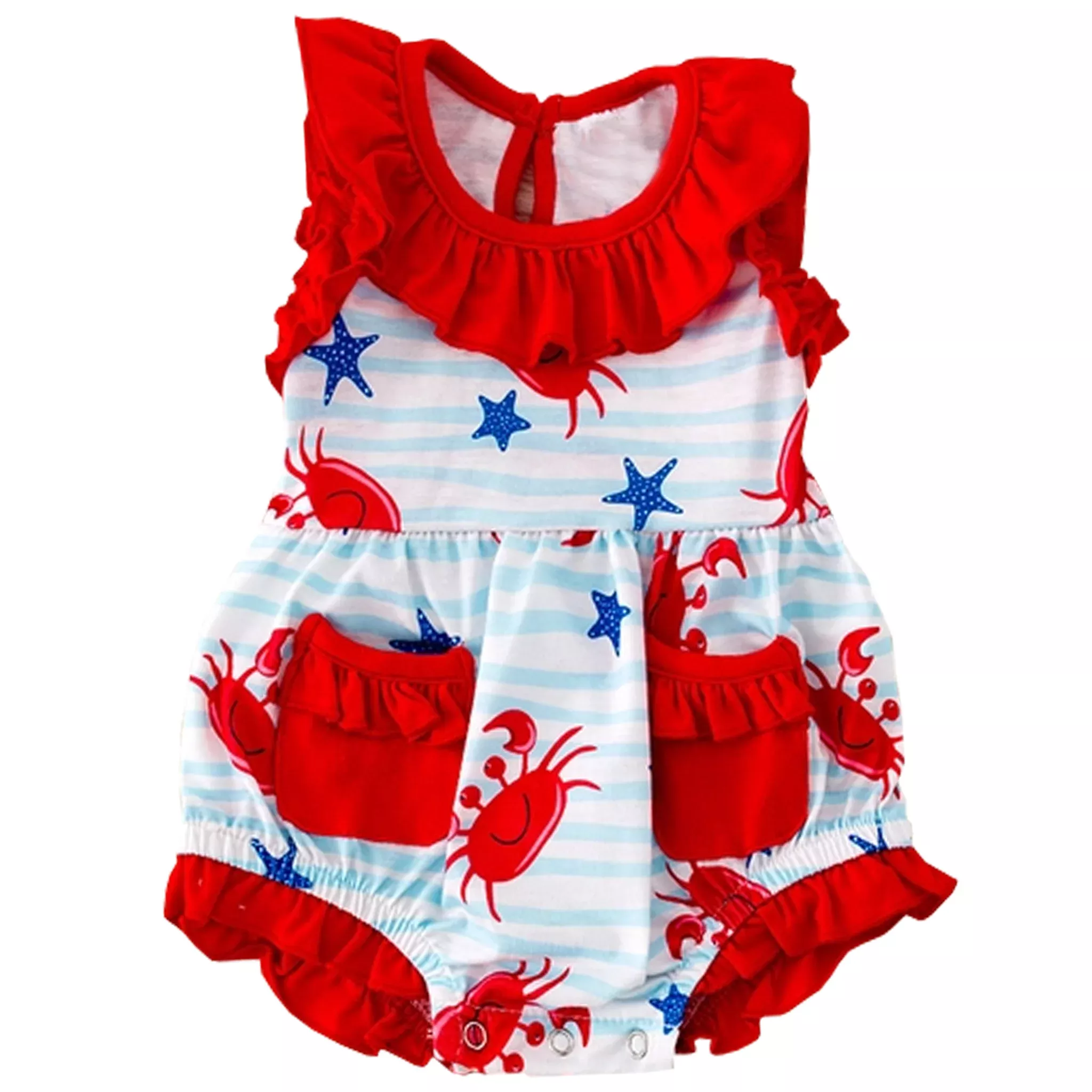 Happy Crab Ruffle Trim Onesie
